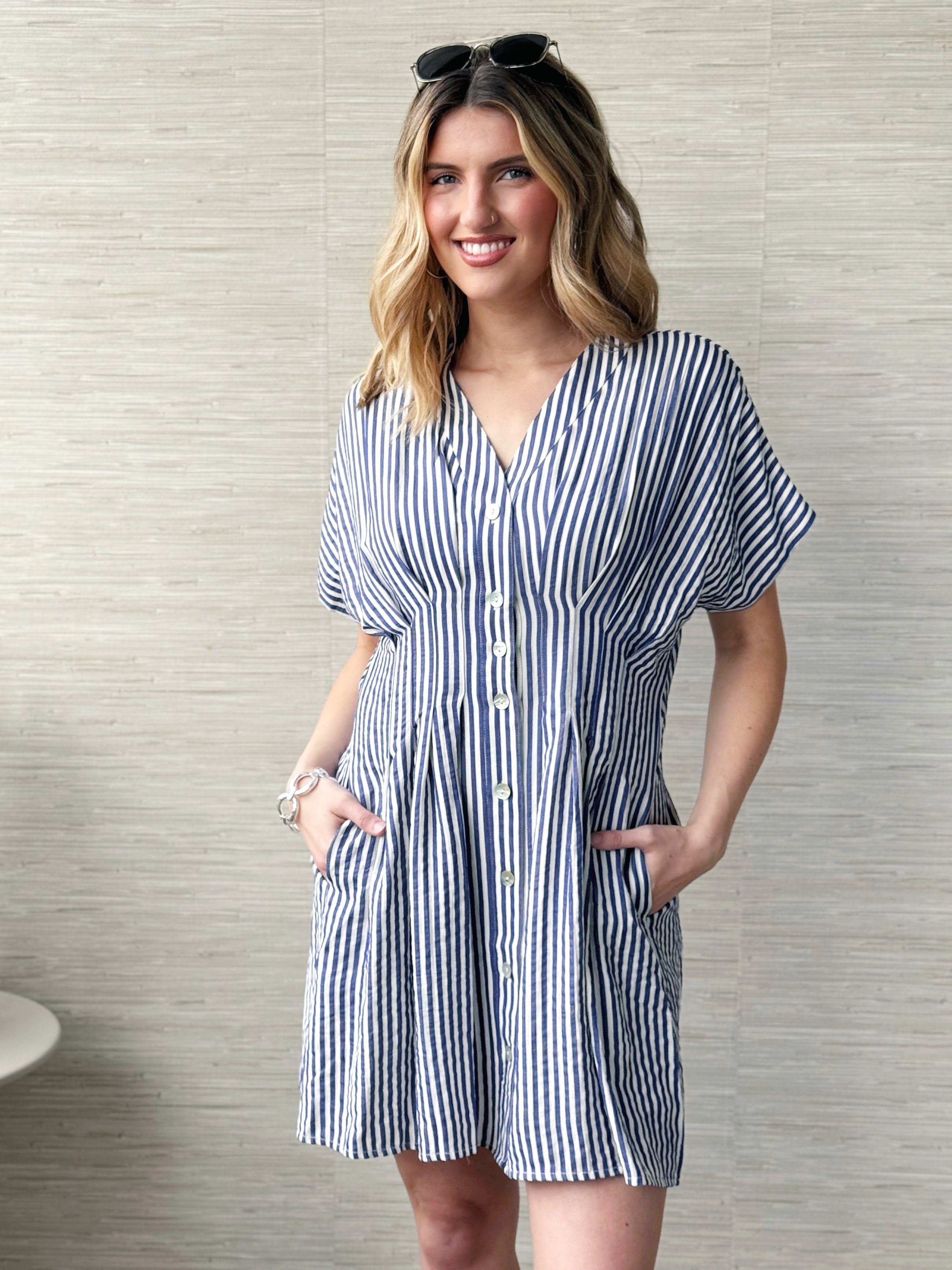 Martinez Dress - BLUE - willows clothing SHORT DRESS