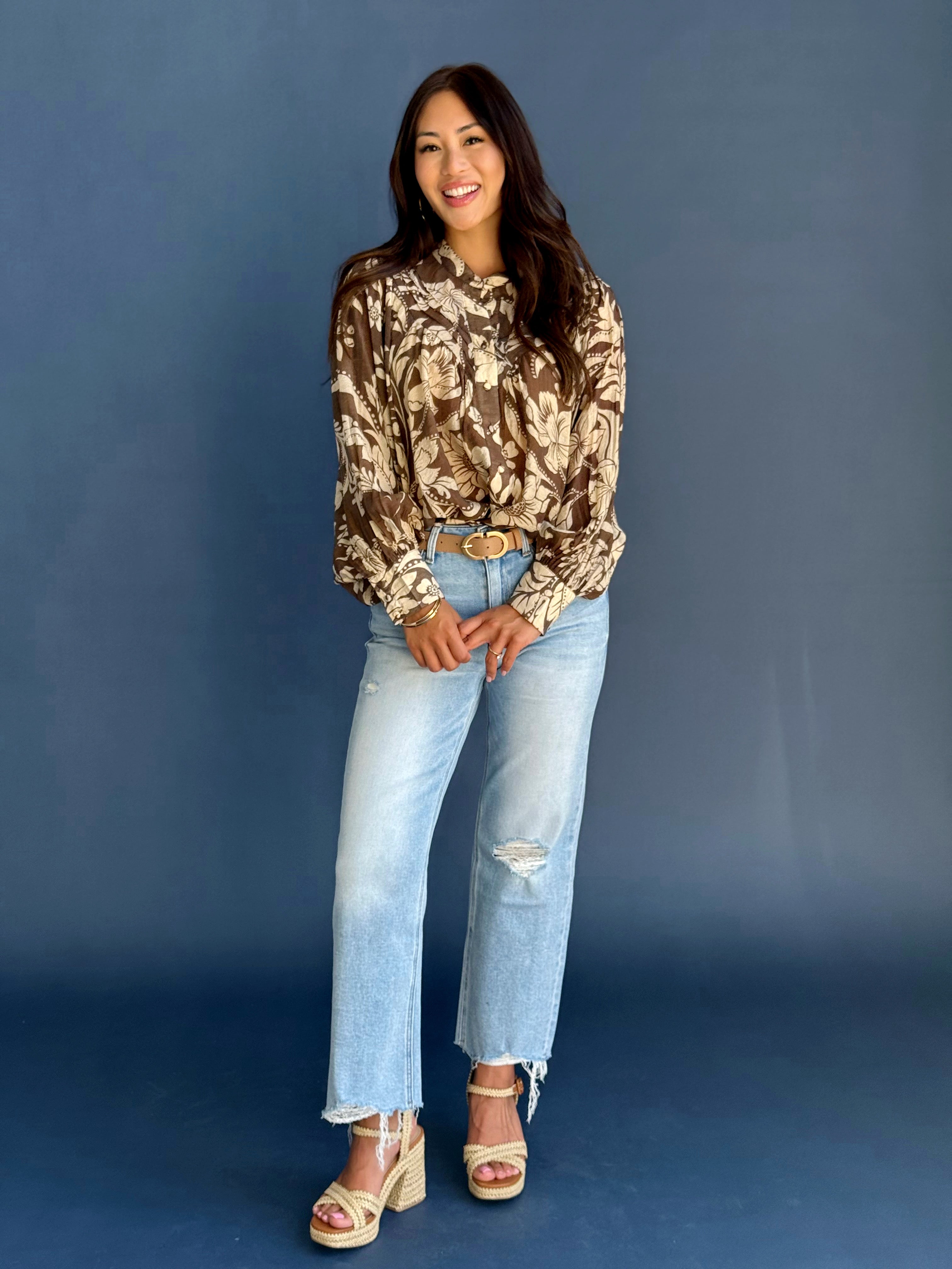 Maurice Blouse - BROWN - willows clothing BLOUSE