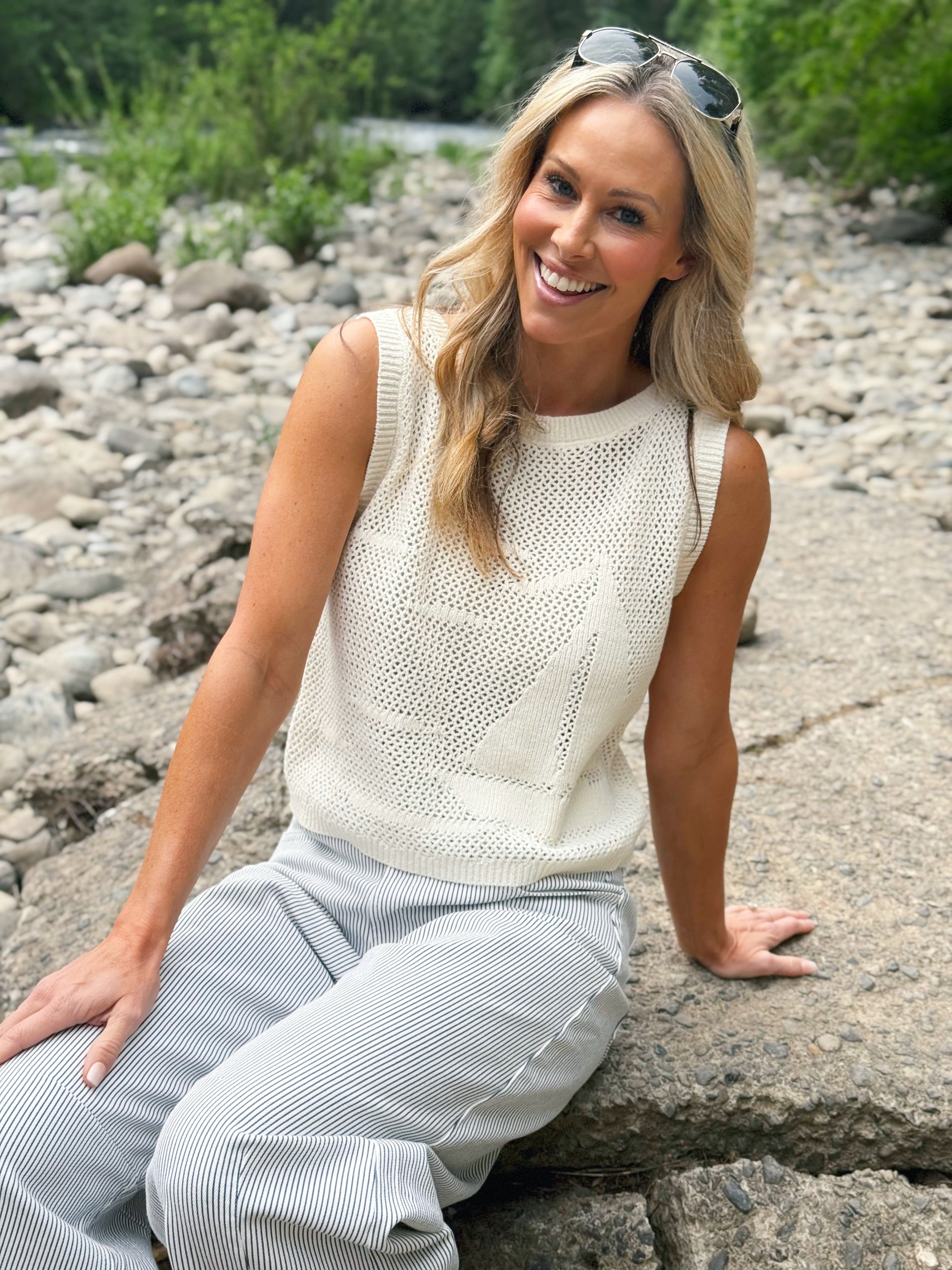 Meet Me at the Lake Tank - CREAM - willows clothing TANK