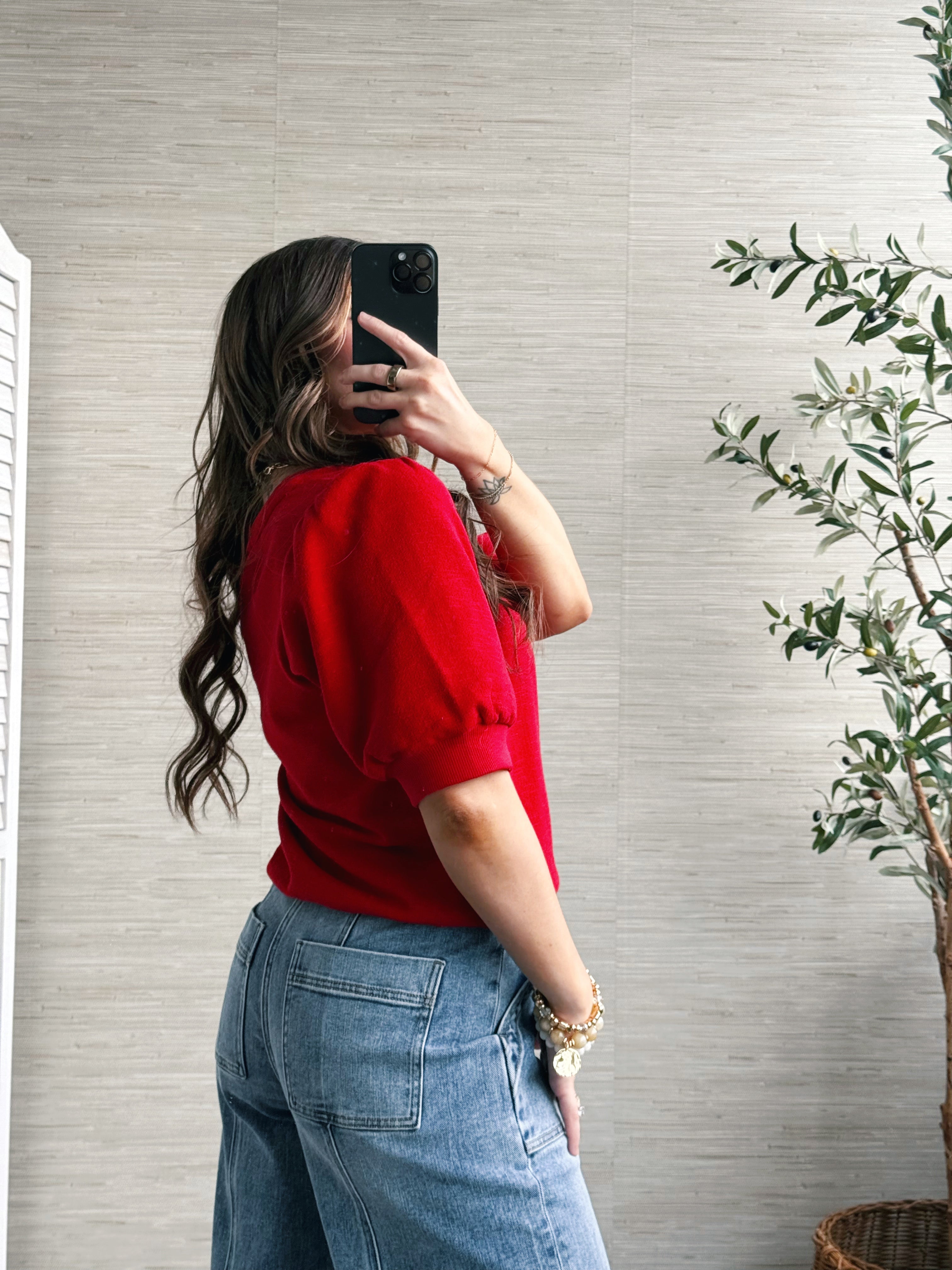 Melinda Sweater - RED - willows clothing SWEATER