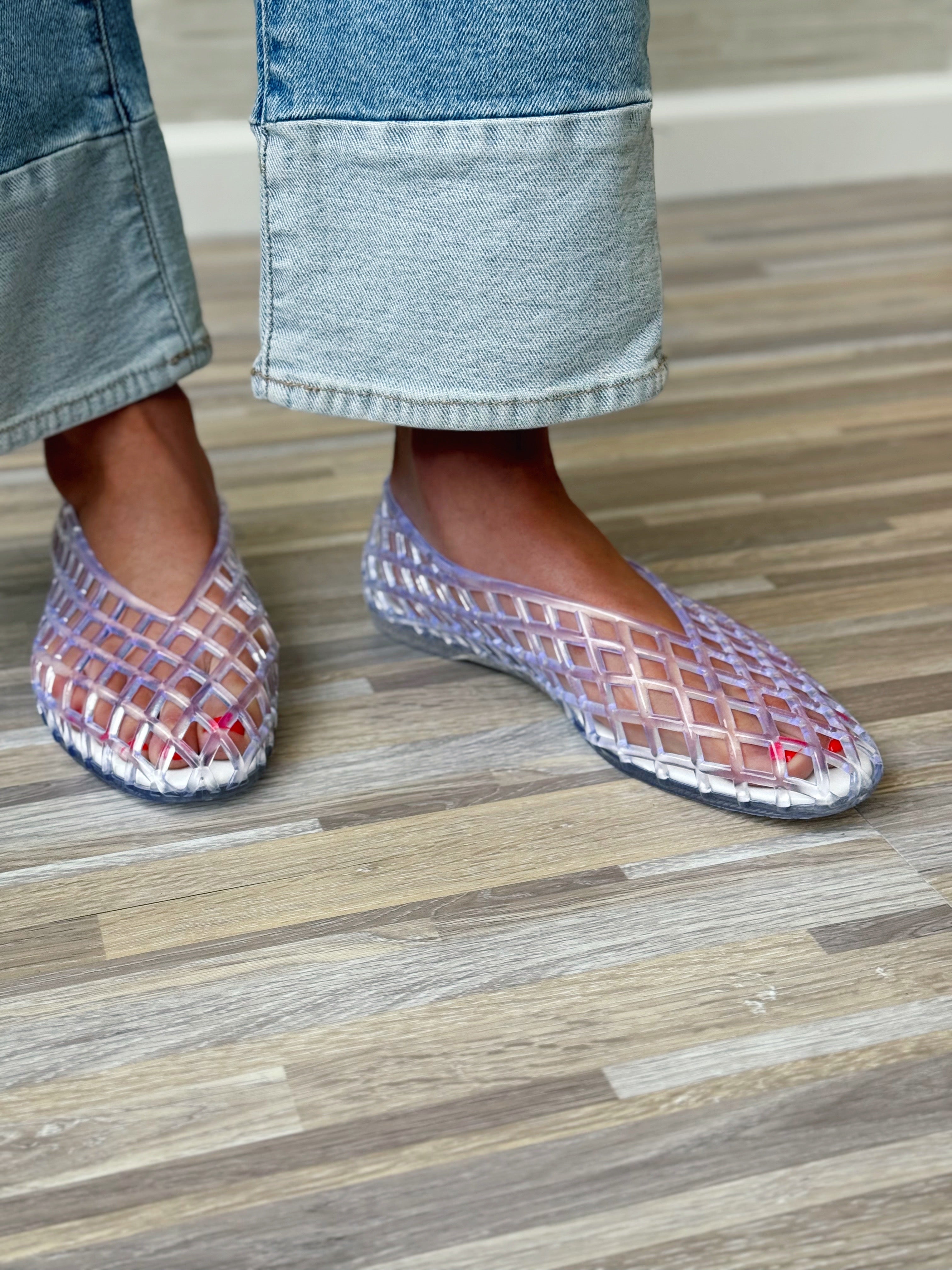 Mesh Jelly Flat - CLEAR - willows clothing Flats