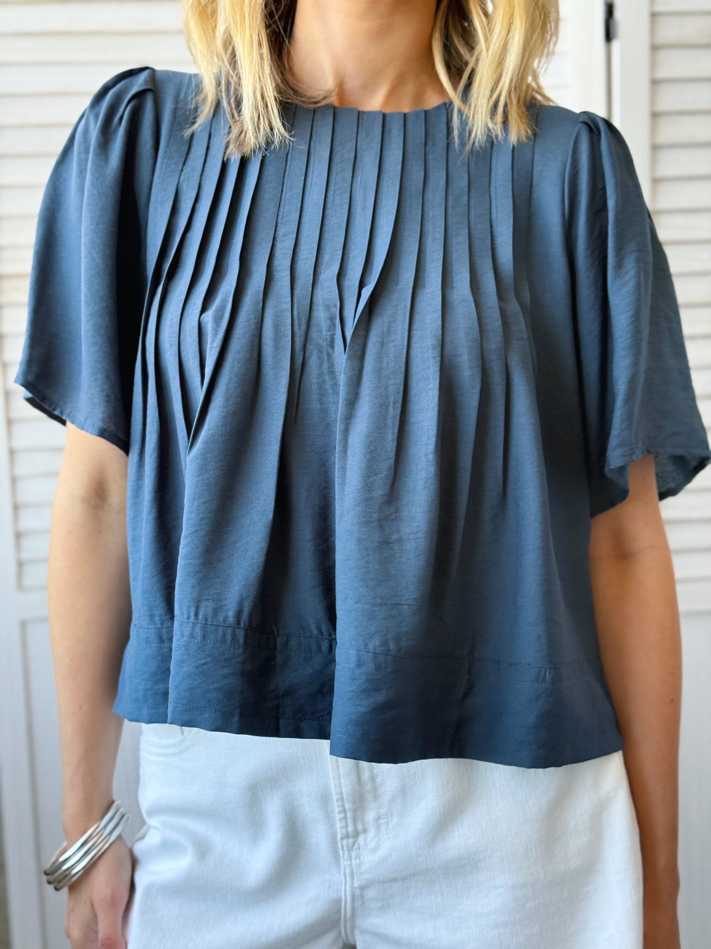 Micah Blouse - DEEP BLUE - willows clothing BLOUSE