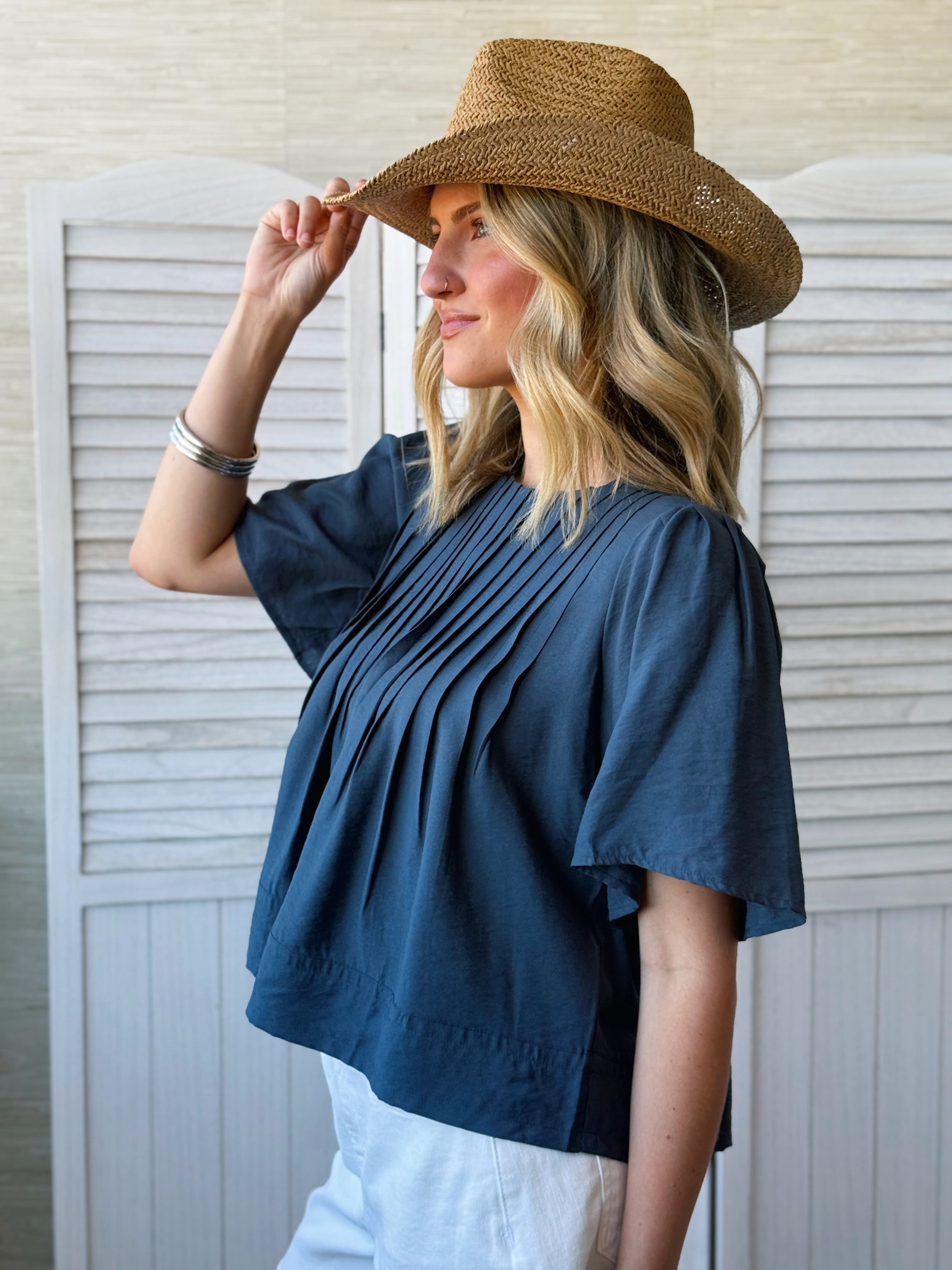 Micah Blouse - DEEP BLUE - willows clothing BLOUSE