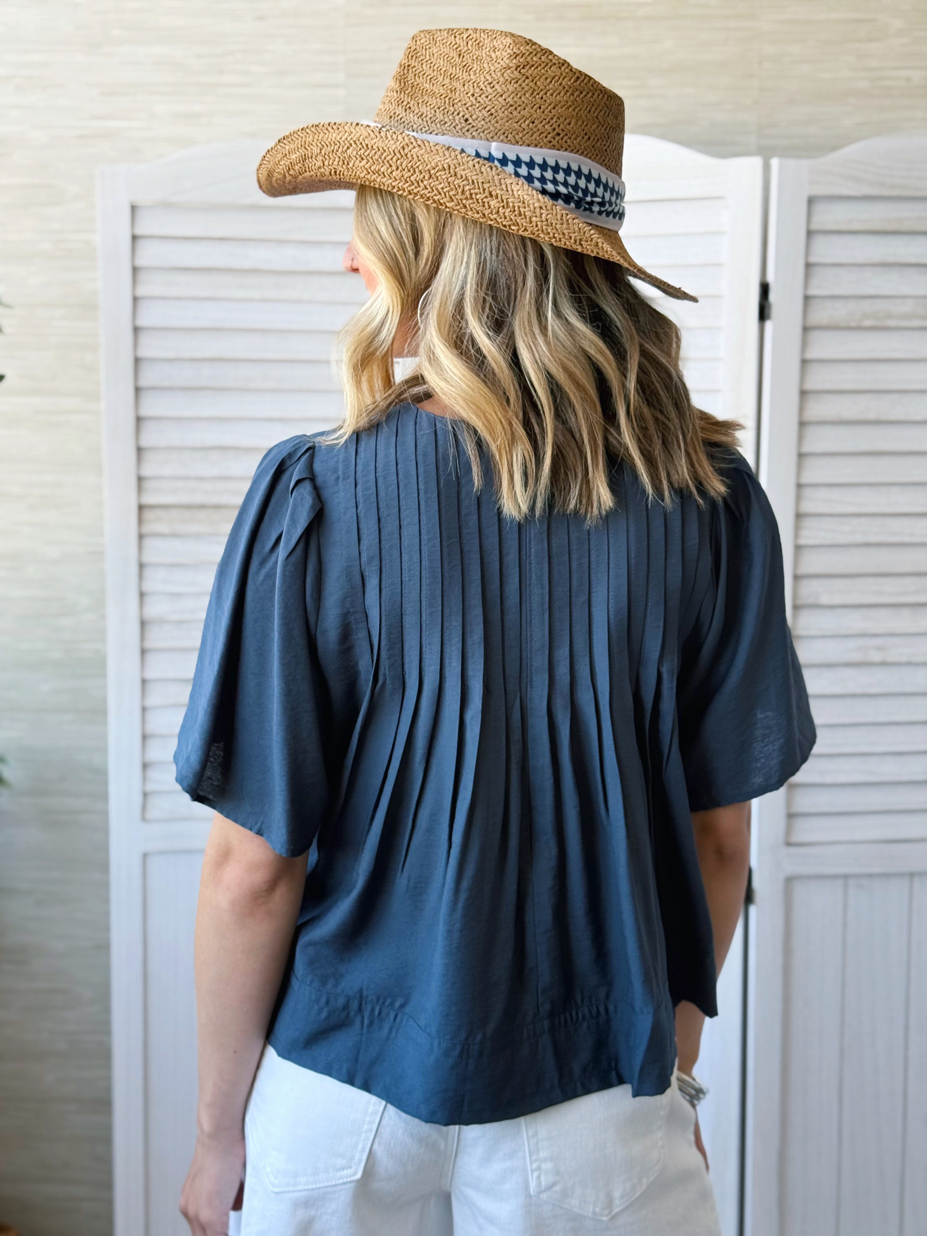 Micah Blouse - DEEP BLUE - willows clothing BLOUSE