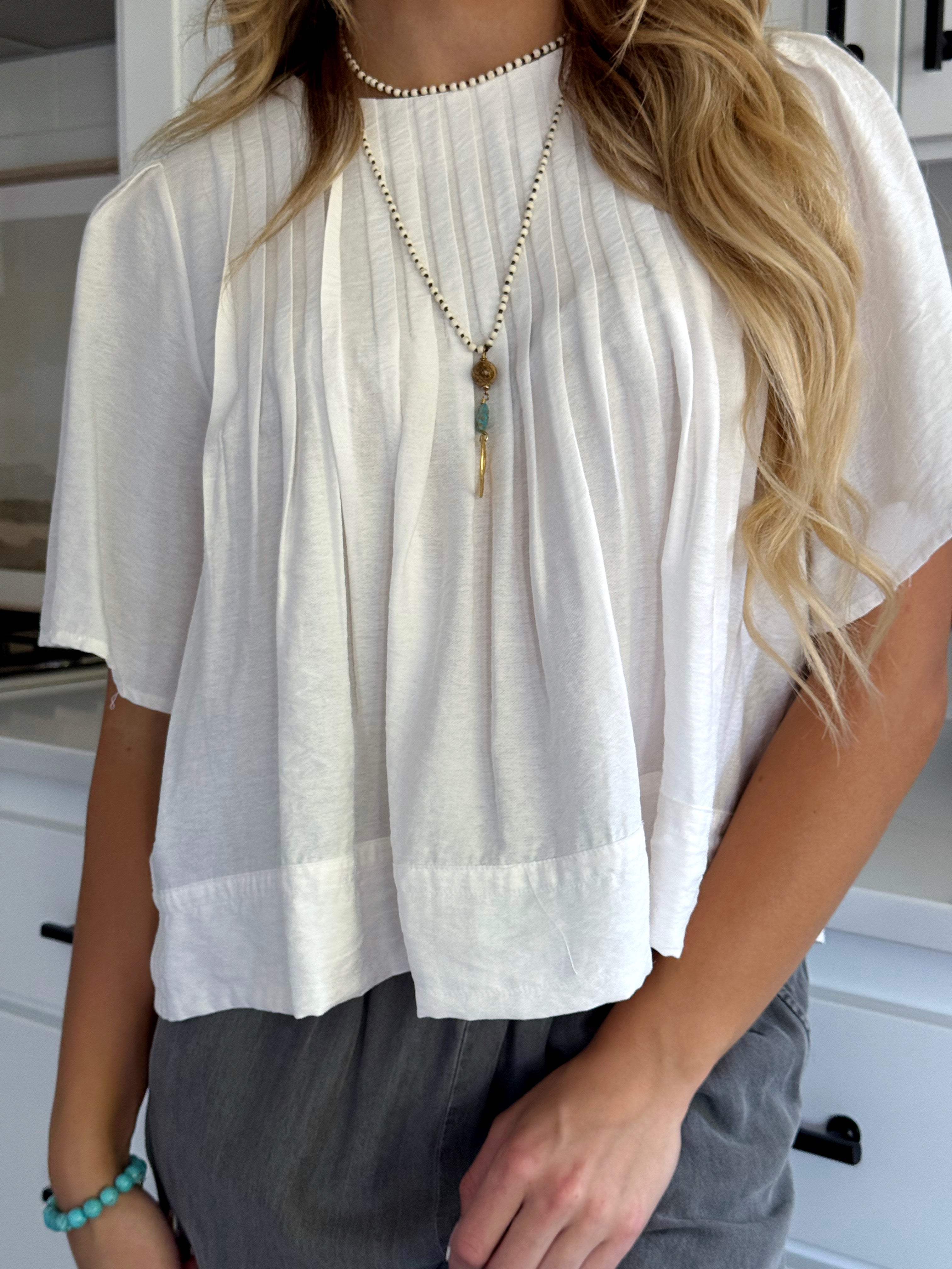 Micah Blouse - WHITE - willows clothing BLOUSE