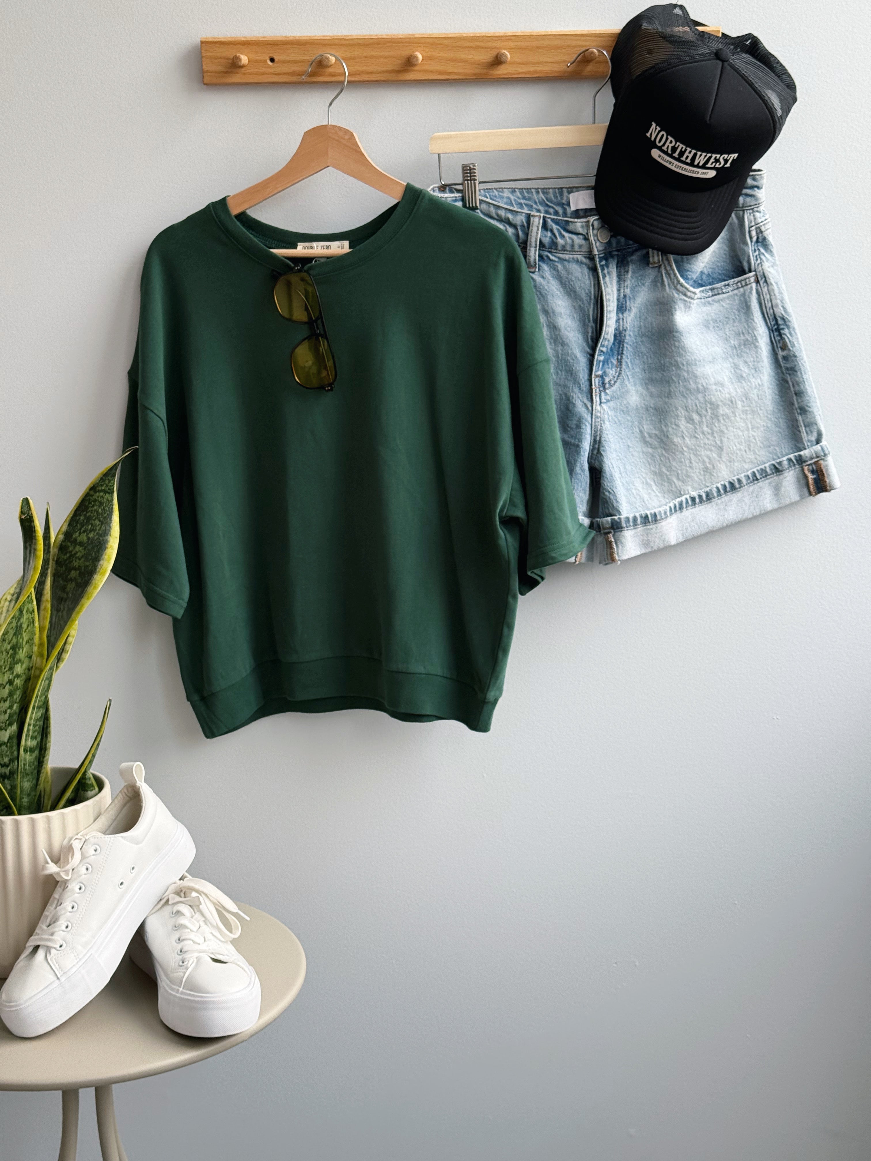 Mickie Tee - DARK GREEN - willows clothing S/S SHIRT