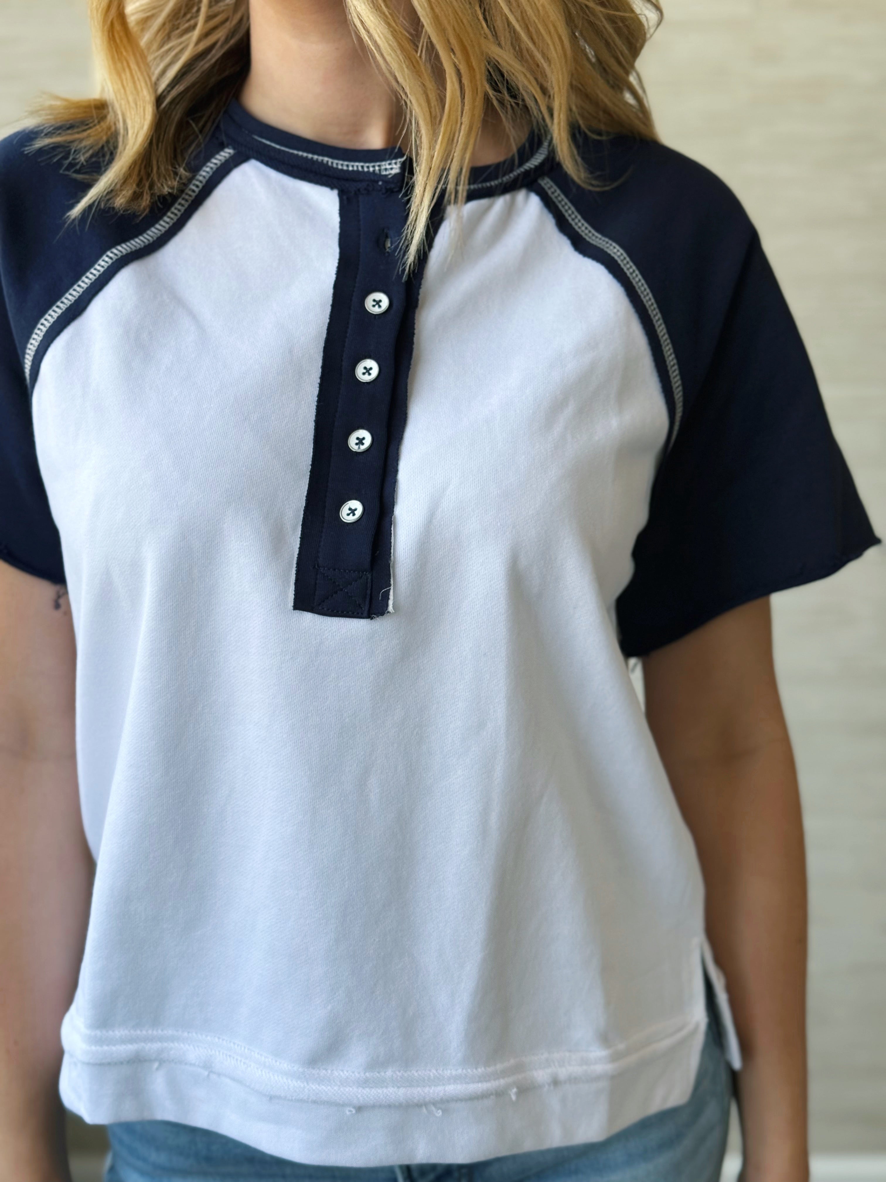Milo Raglan Tee - NAVY - willows clothing S/S SHIRT