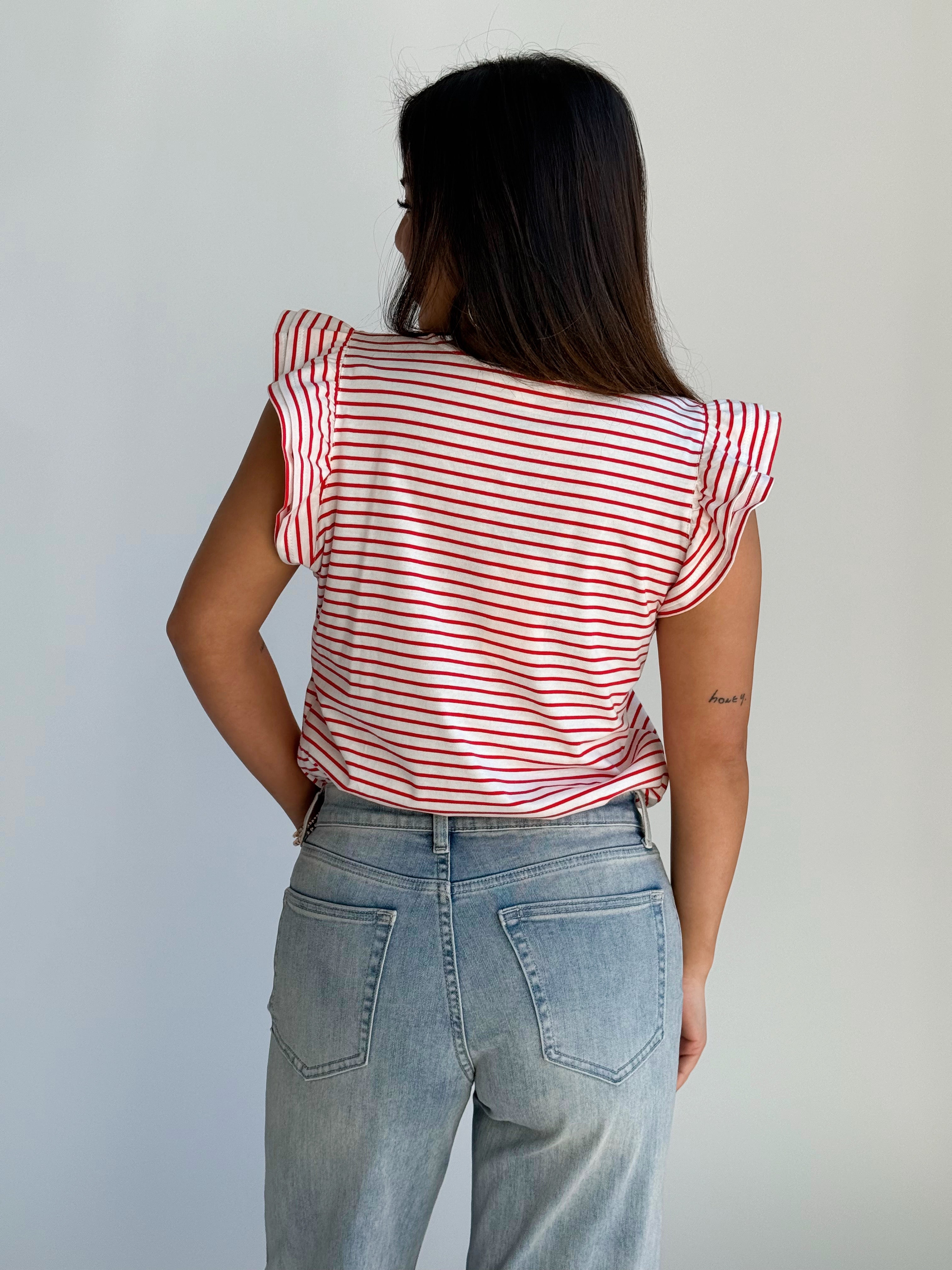 Minnie Tee - WHITE/RED - willows clothing S/S SHIRT