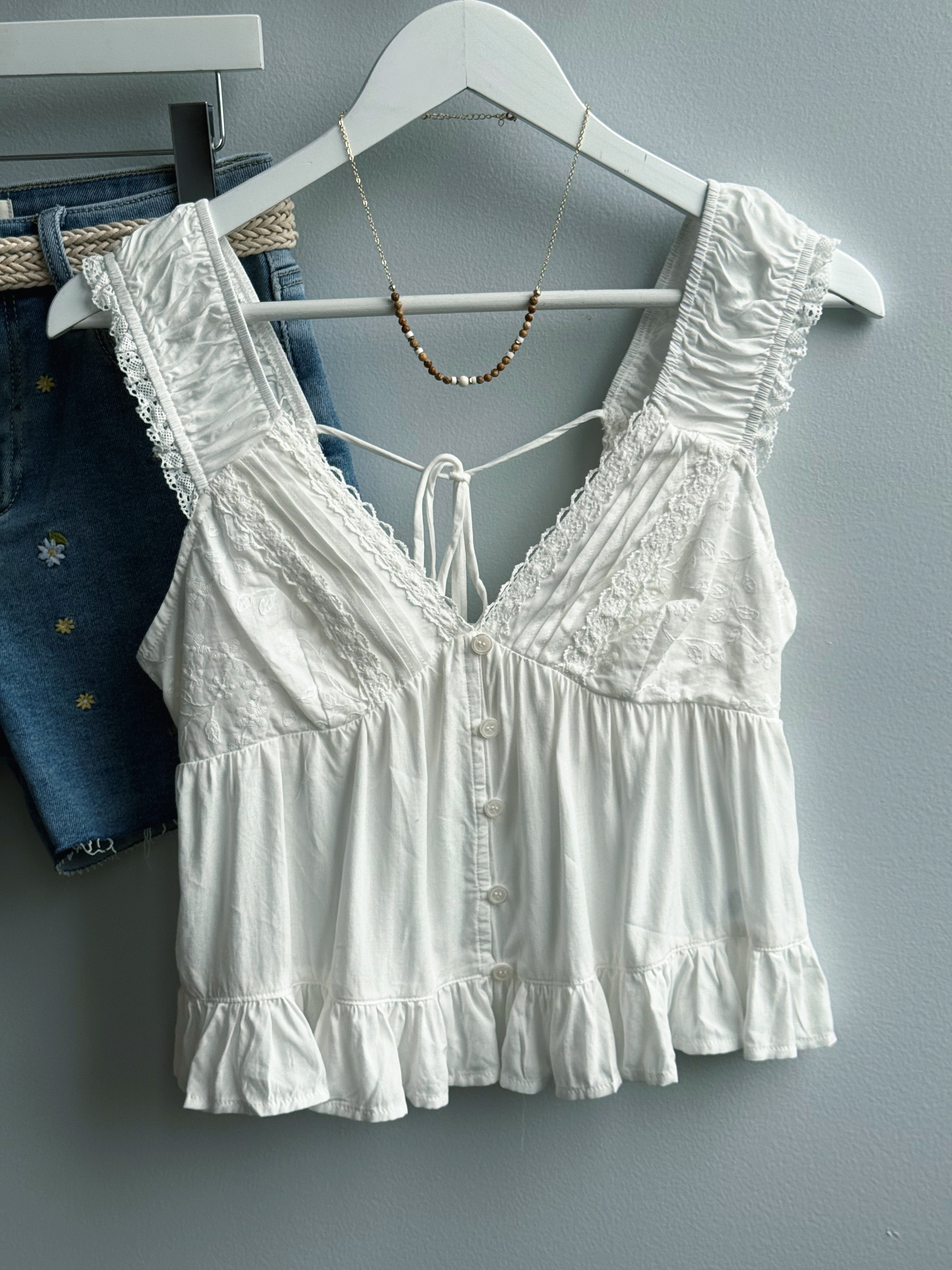Mirabelle Tank - WHITE - willows clothing TANK