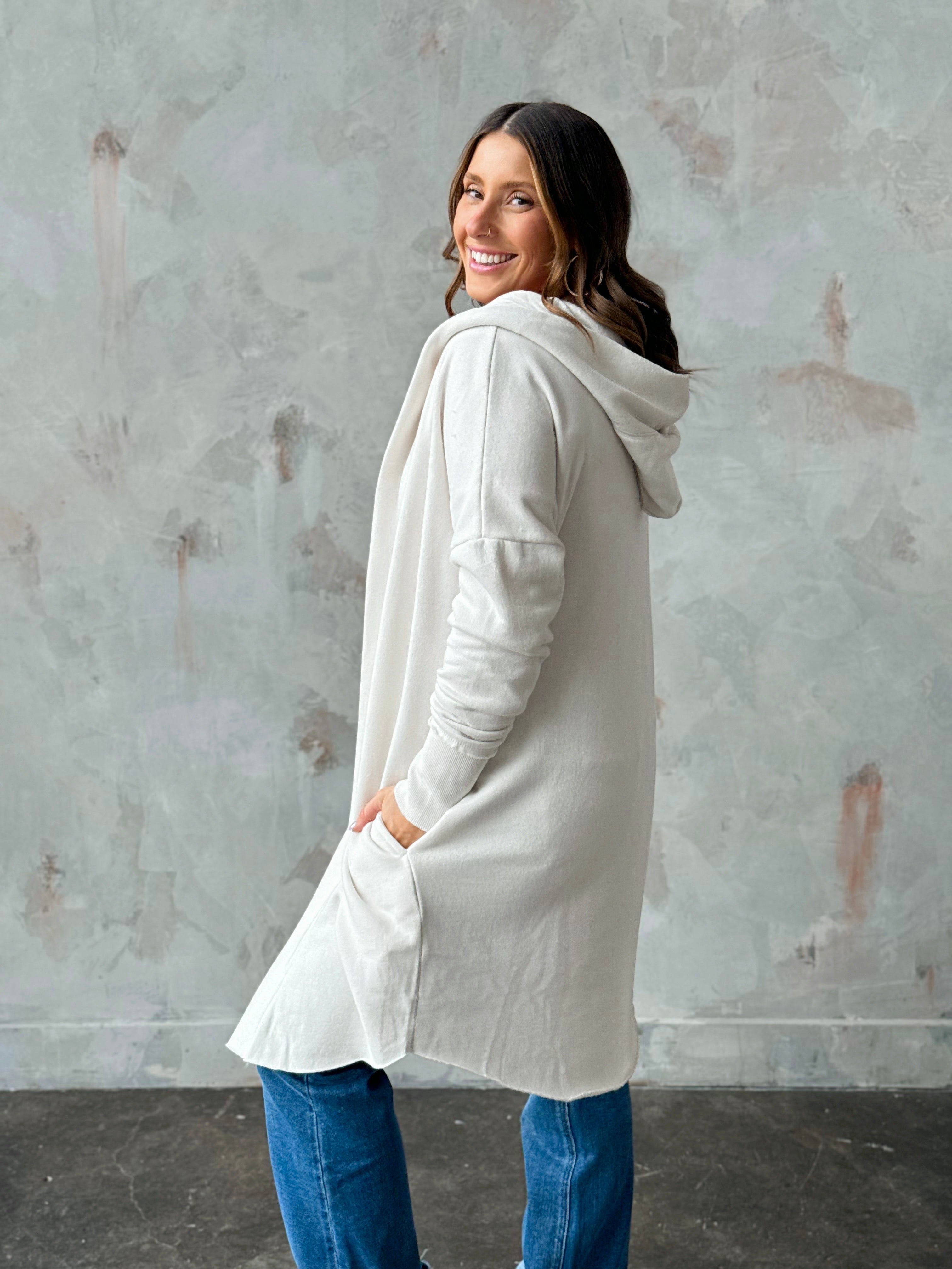 Moats Hooded Cardigan - NATURAL - willows clothing Cardigan