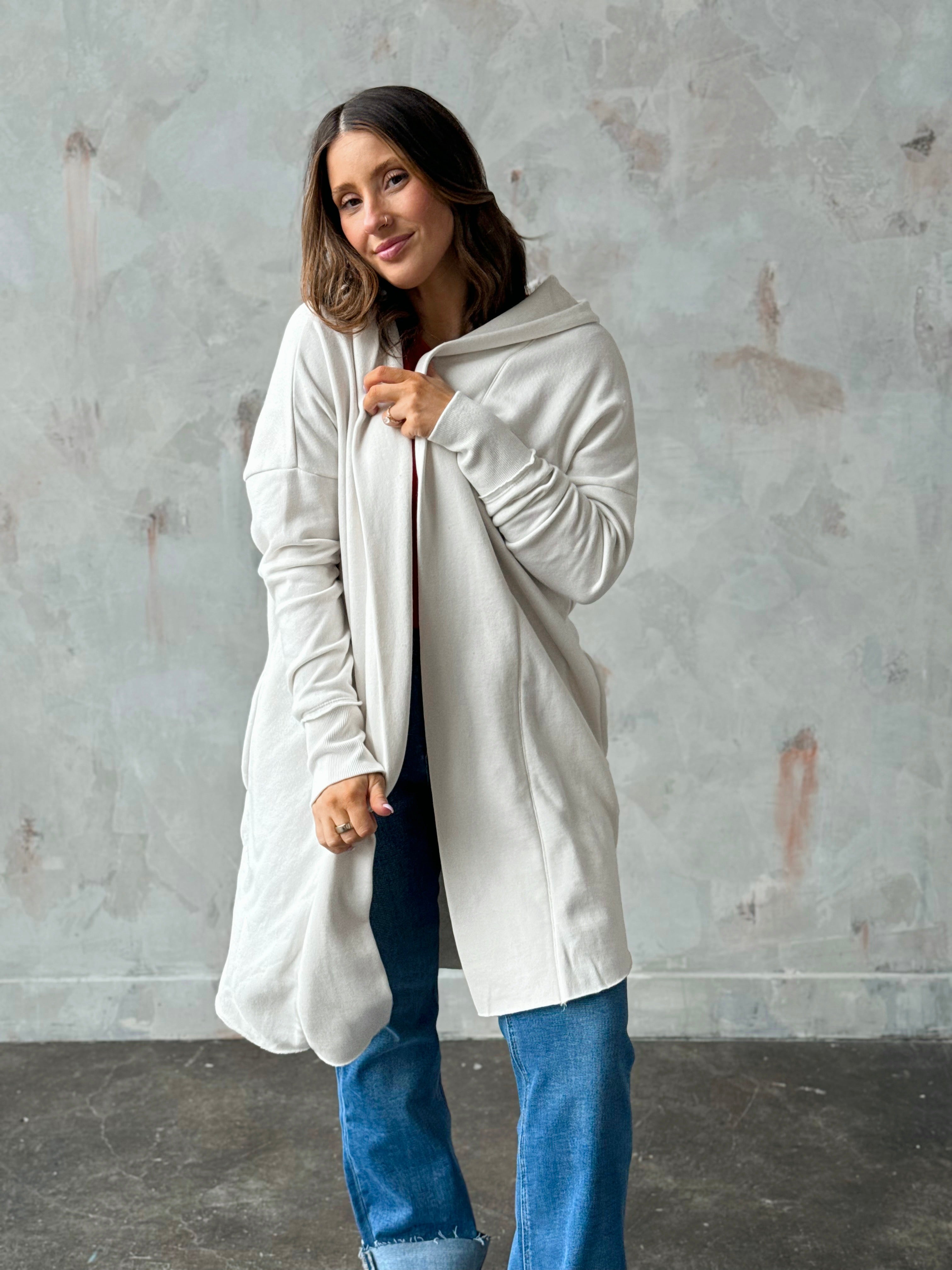 Moats Hooded Cardigan - NATURAL - willows clothing Cardigan