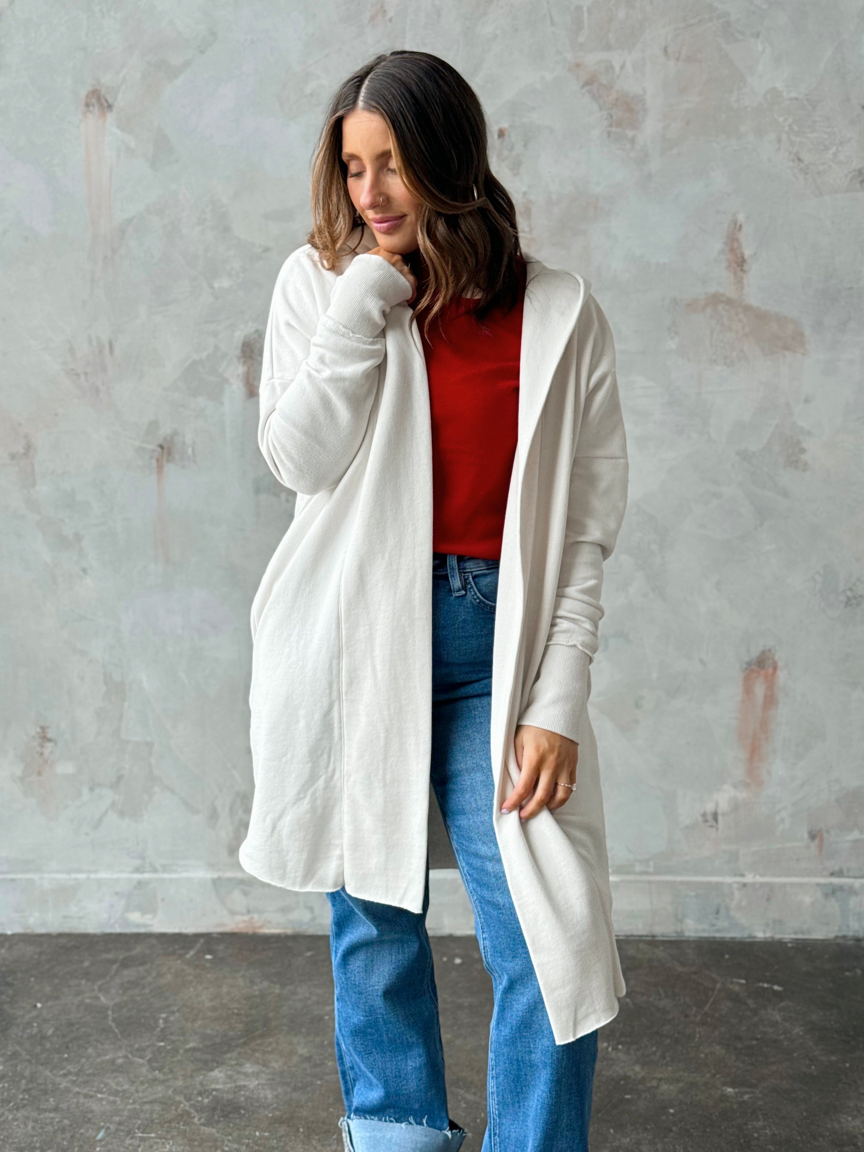 Moats Hooded Cardigan - NATURAL - willows clothing Cardigan