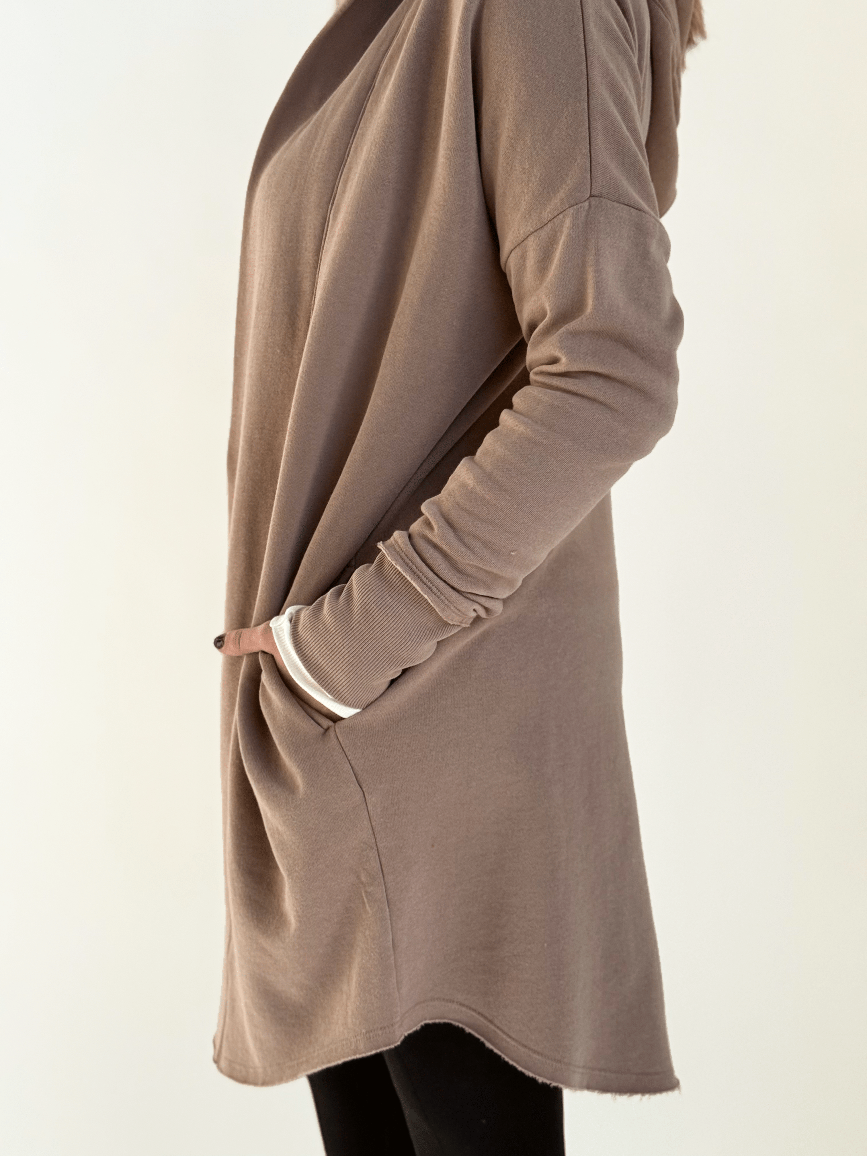Moats Hooded Cardigan - SILKEN TAUPE - willows clothing Cardigan