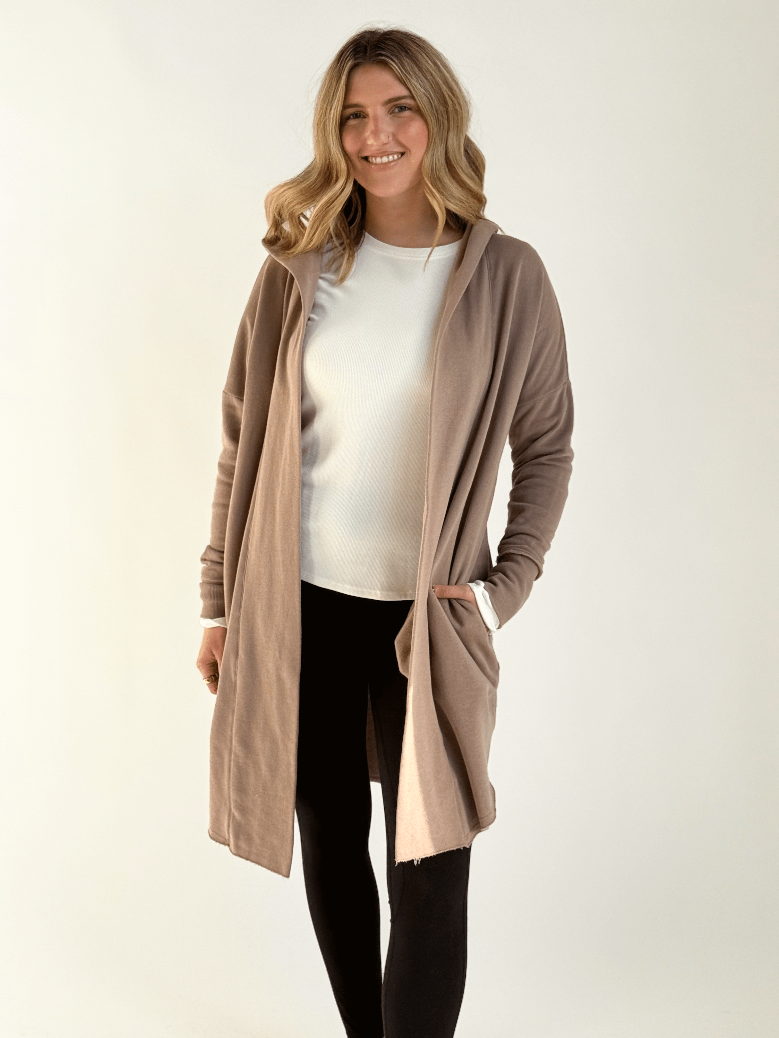 Moats Hooded Cardigan - SILKEN TAUPE - willows clothing Cardigan