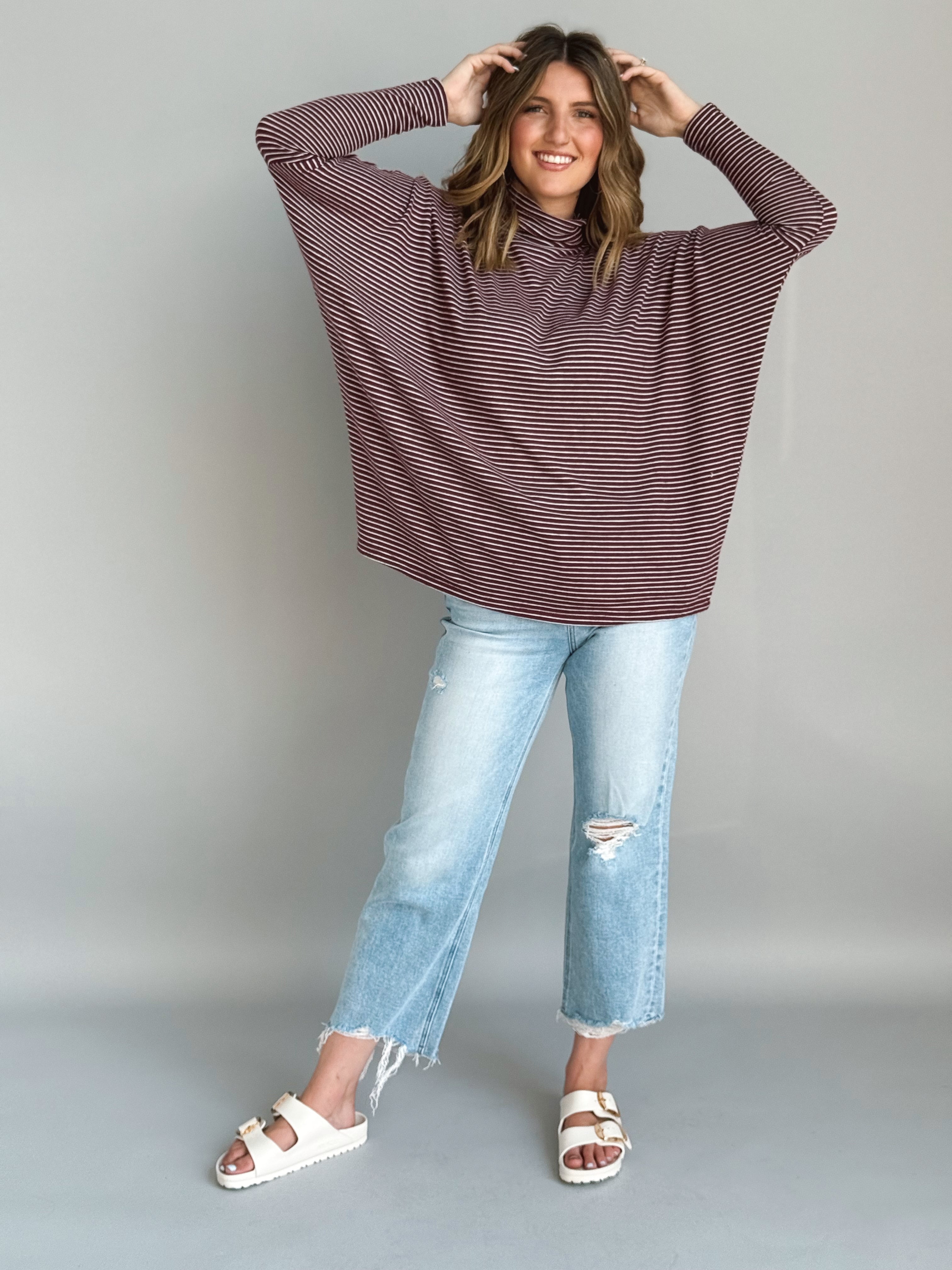 Moore Top - DARK CHERRY - willows clothing L/S SHIRT