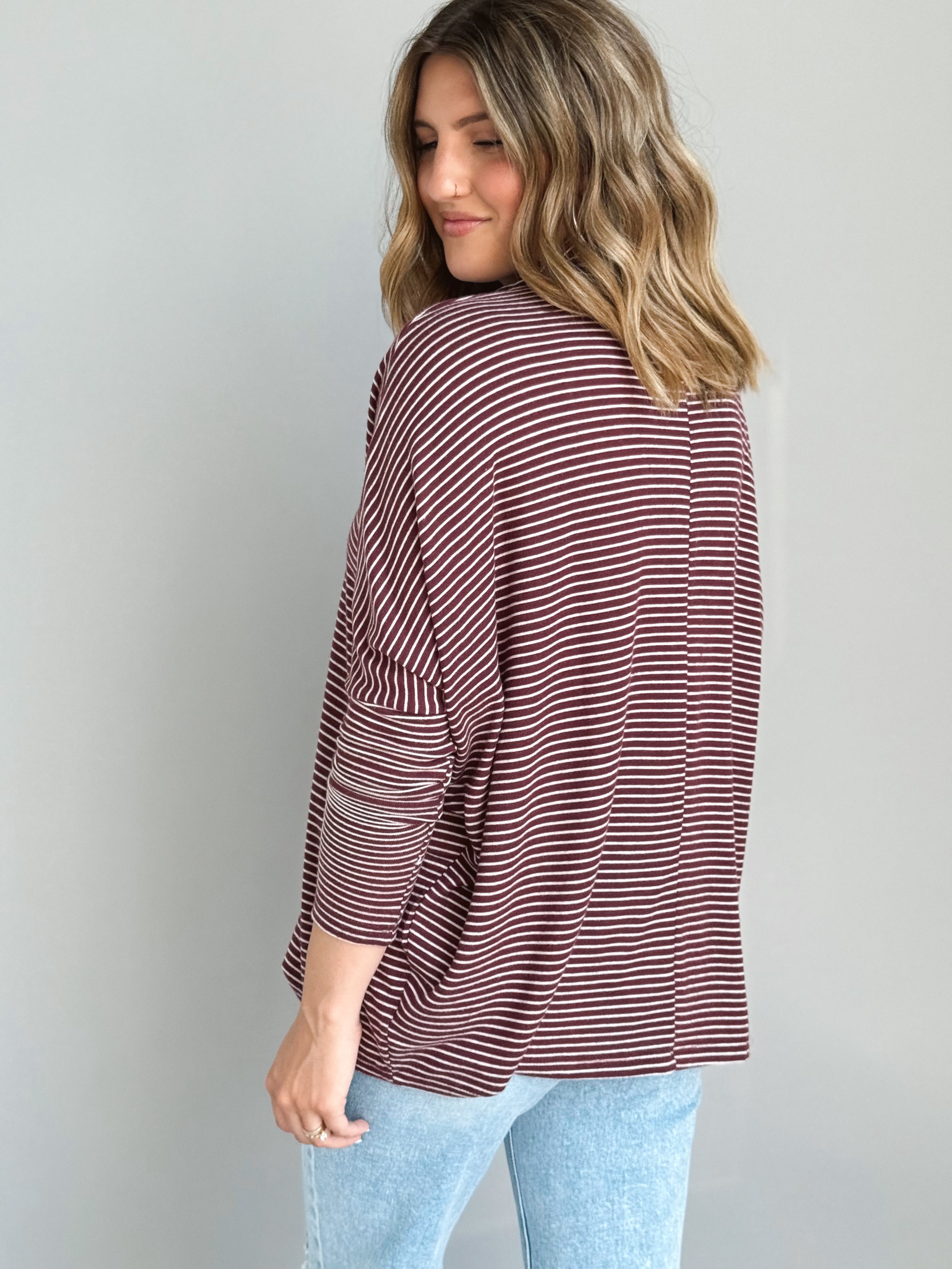 Moore Top - DARK CHERRY - willows clothing L/S SHIRT