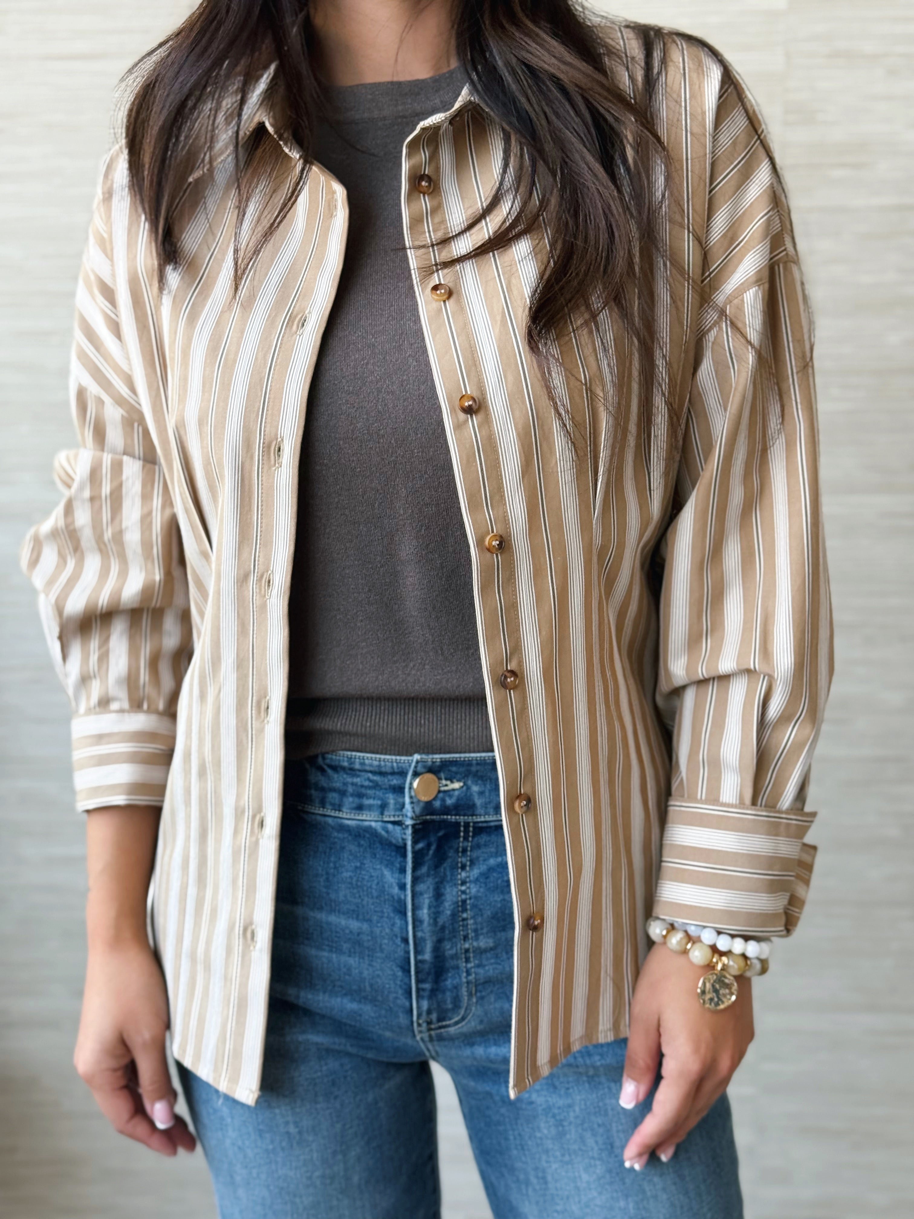 Moreno Blouse - TAN - willows clothing L/S SHIRT