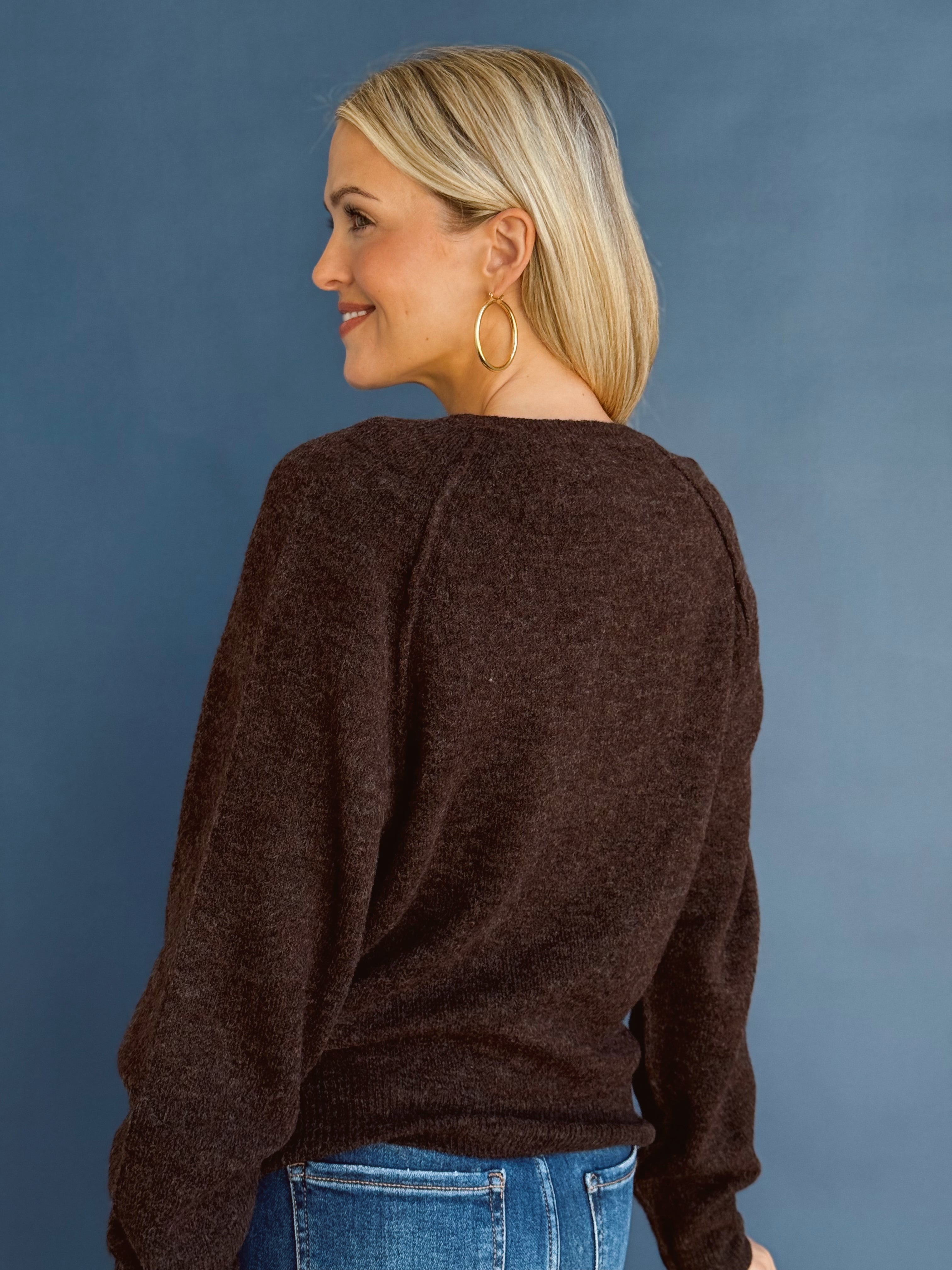 Morgan Sweater - BROWN - willows clothing SWEATER