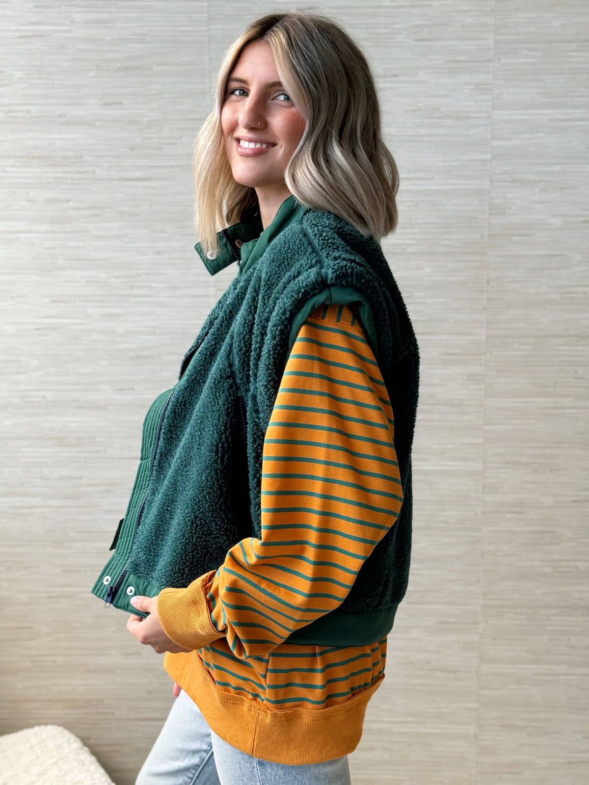 Moss Monster Vest - GREEN - willows clothing VEST