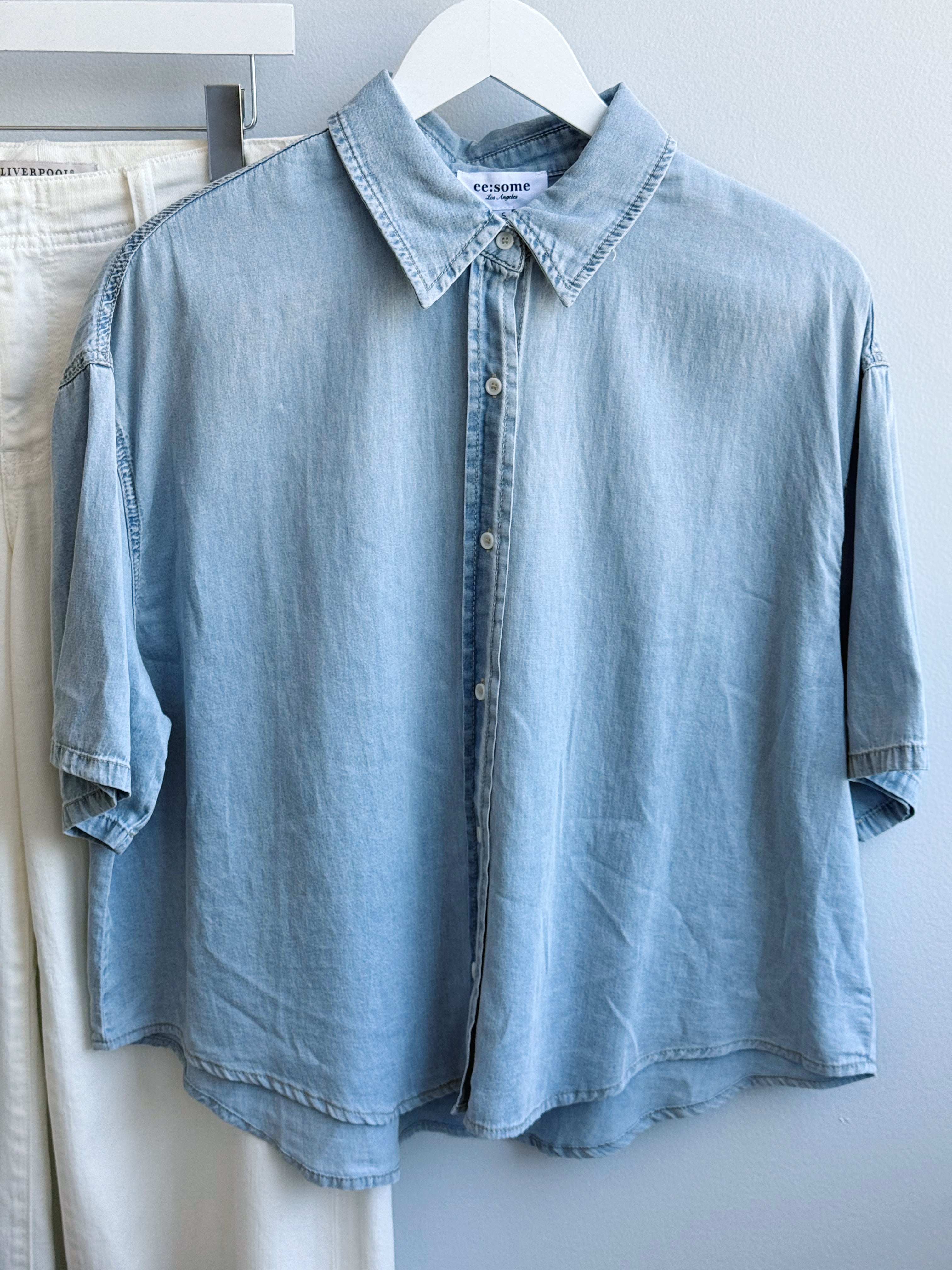 New Day Blouse - DENIM - willows clothing BLOUSE