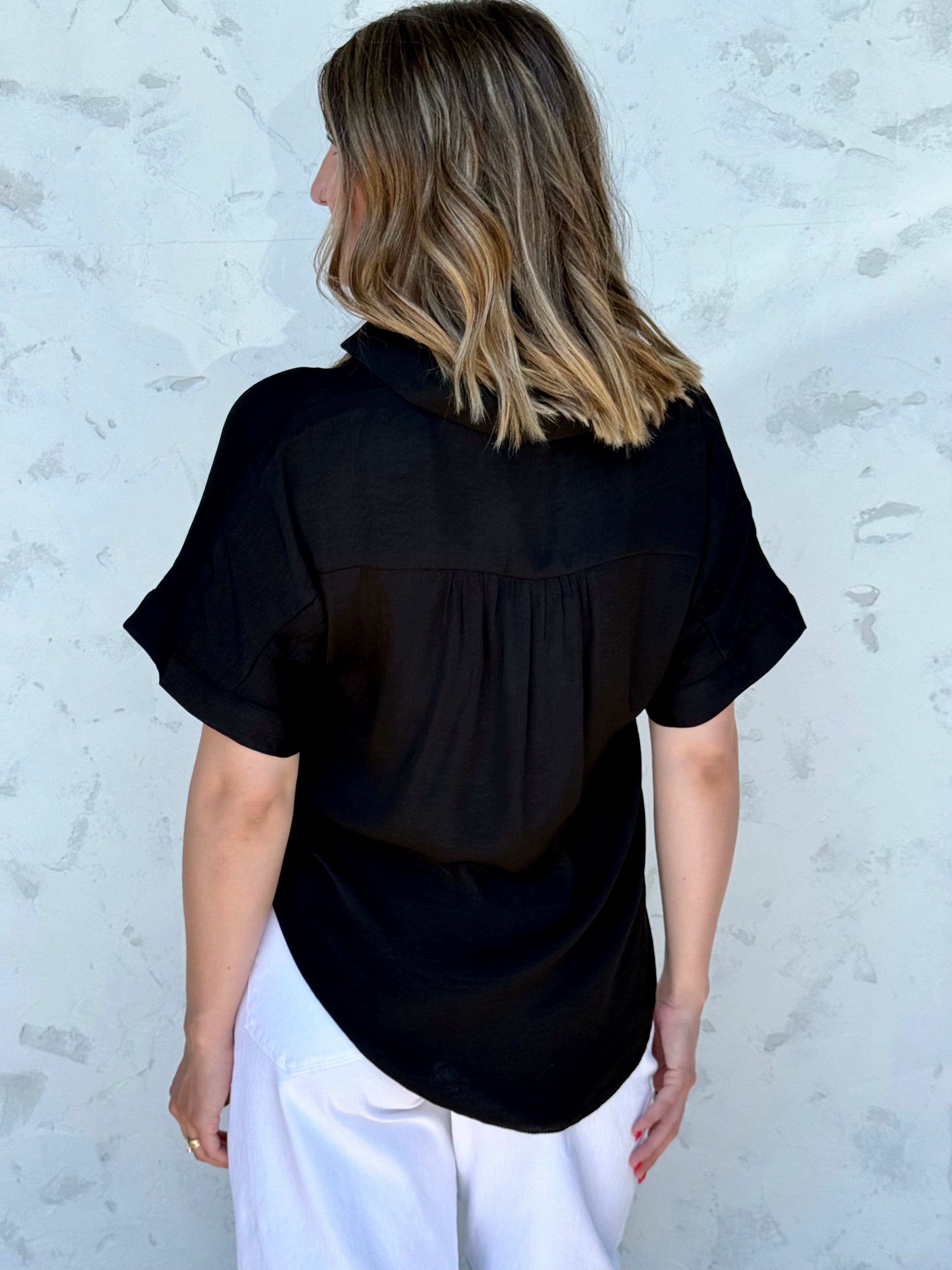 Nine to Five Blouse - BLACK - willows clothing BLOUSE