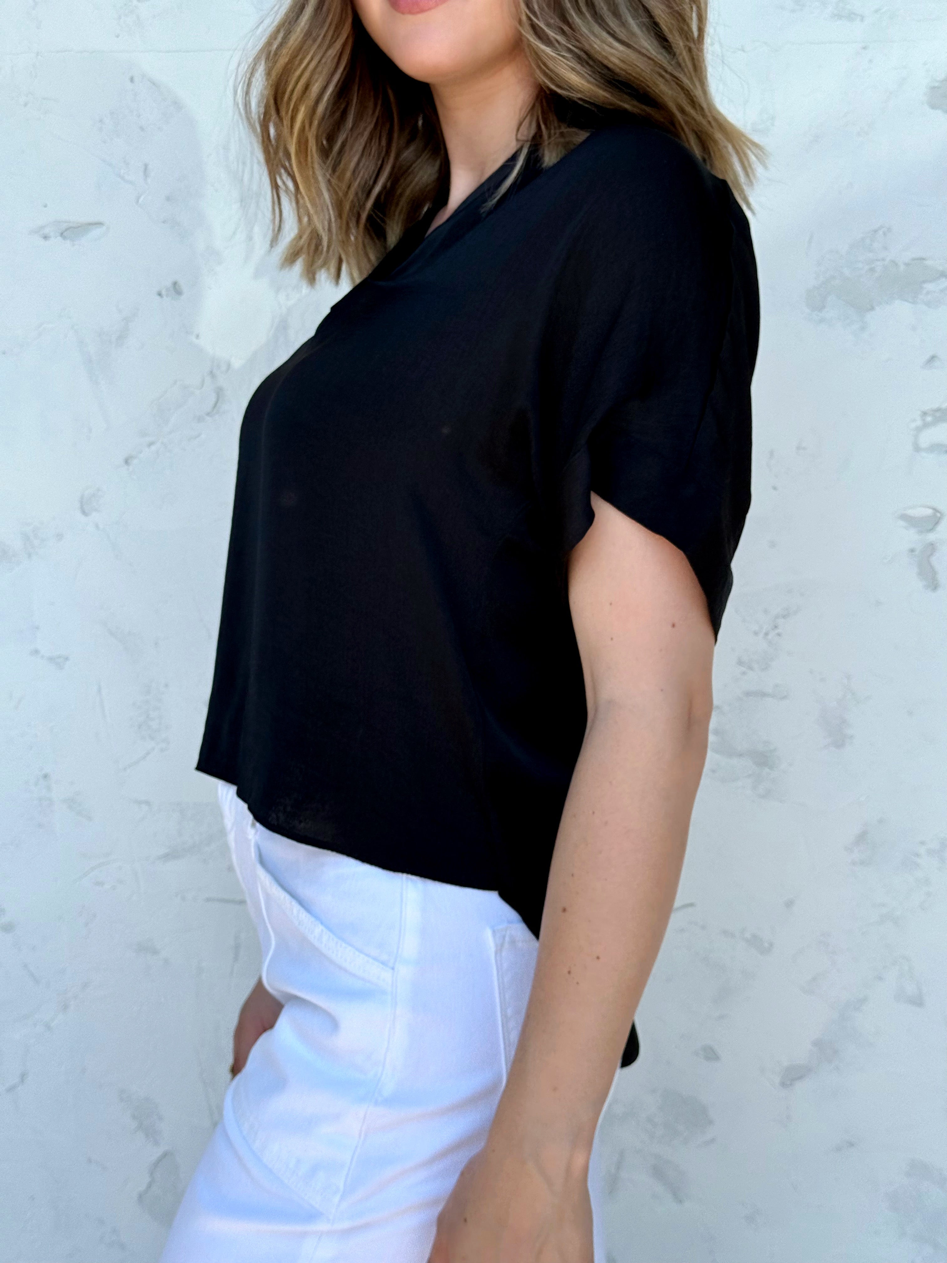 Nine to Five Blouse - BLACK - willows clothing BLOUSE