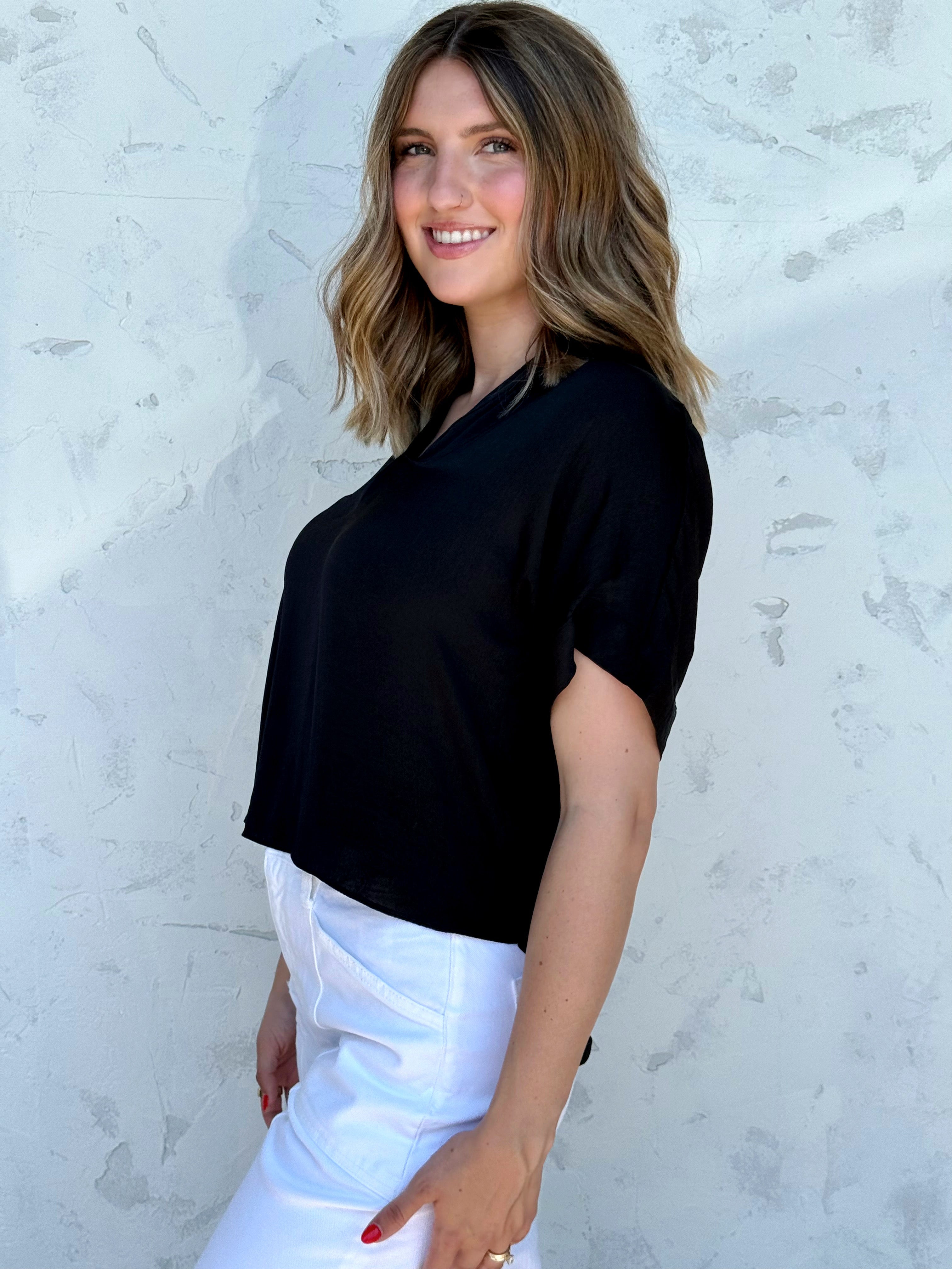 Nine to Five Blouse - BLACK - willows clothing BLOUSE