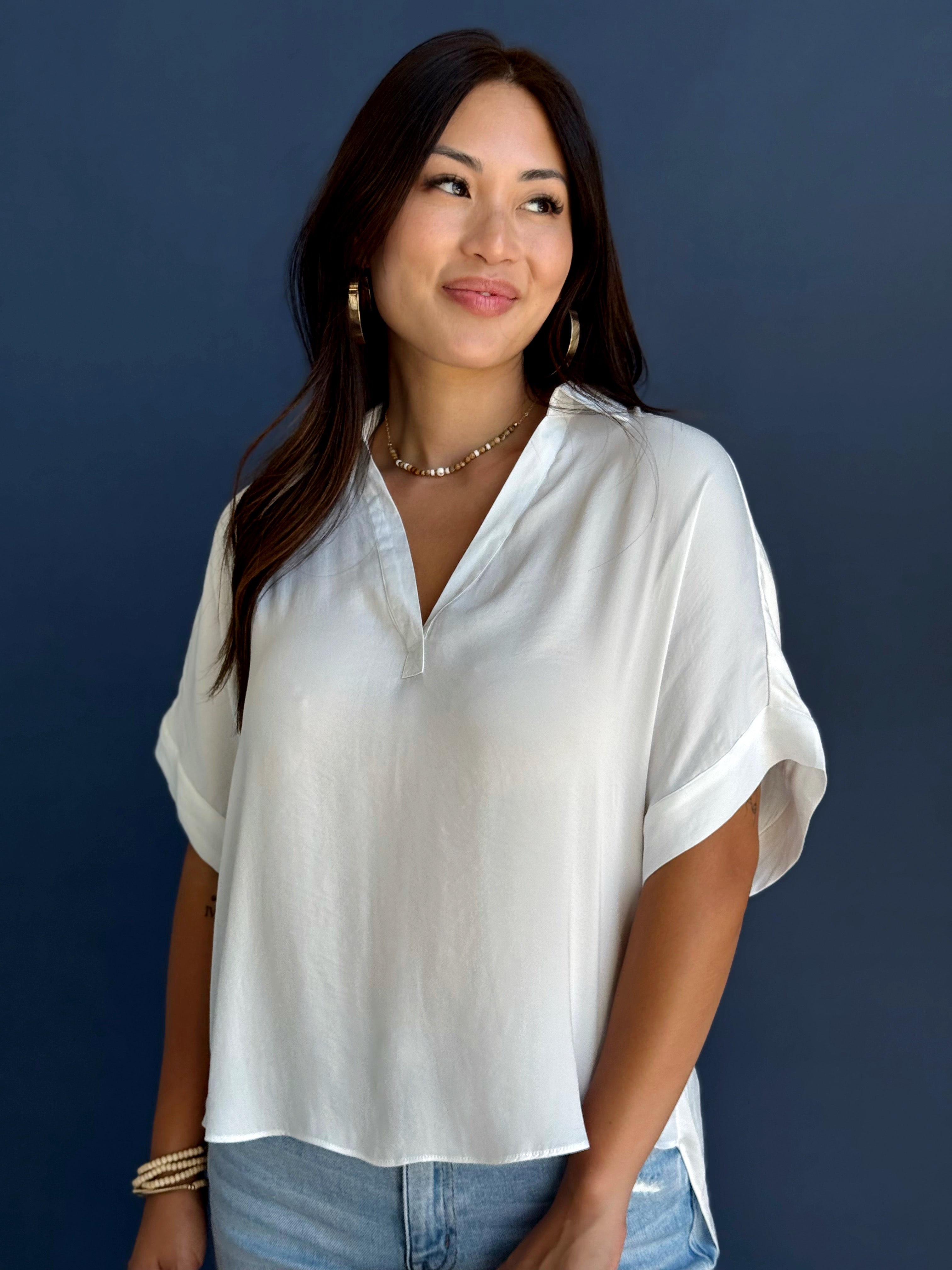 Nine to Five Blouse - OFF WHITE - willows clothing BLOUSE