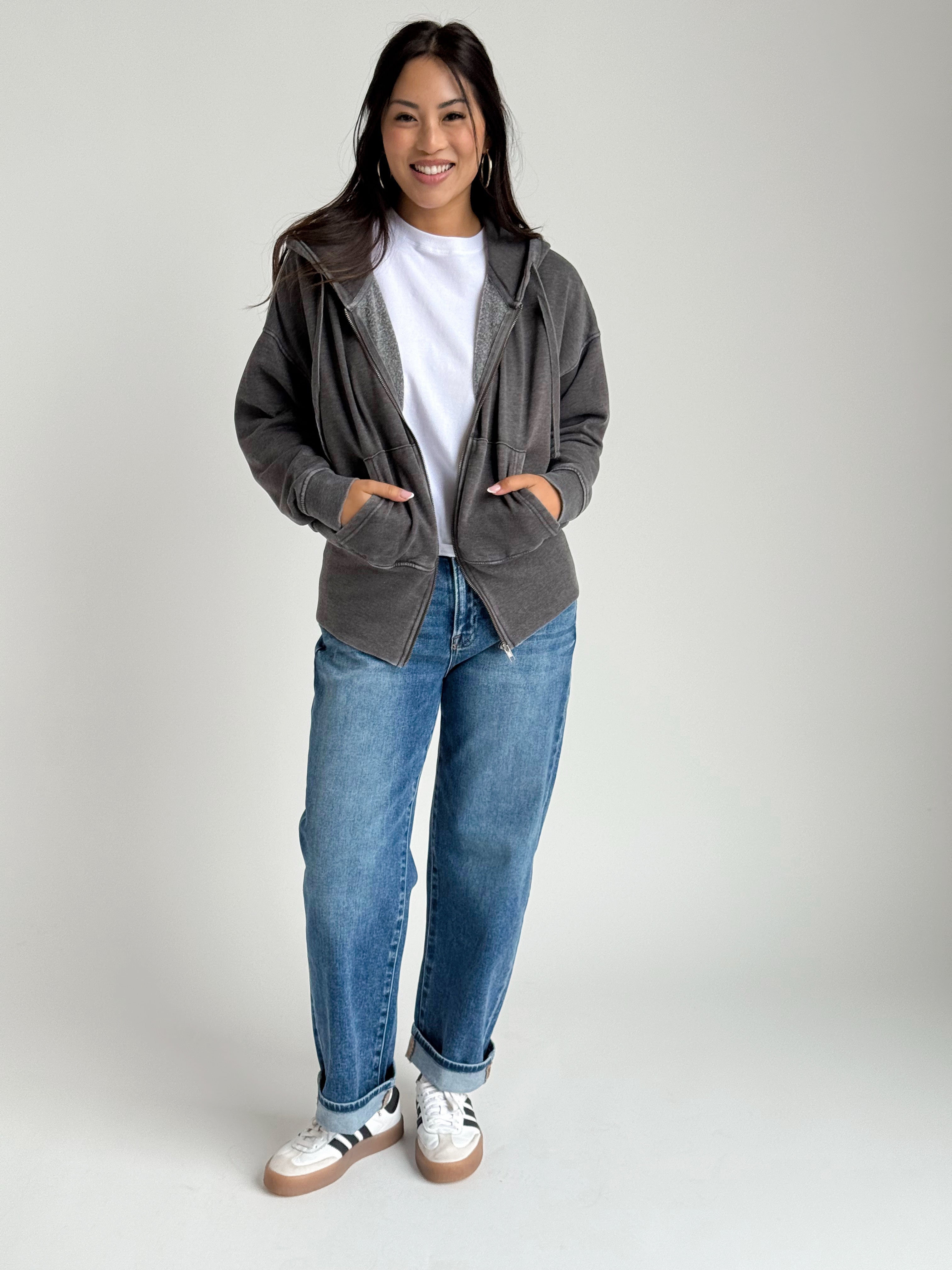 NorthWest Road Trip Zip Up - BLACK - willows clothing SWEATSHIRT