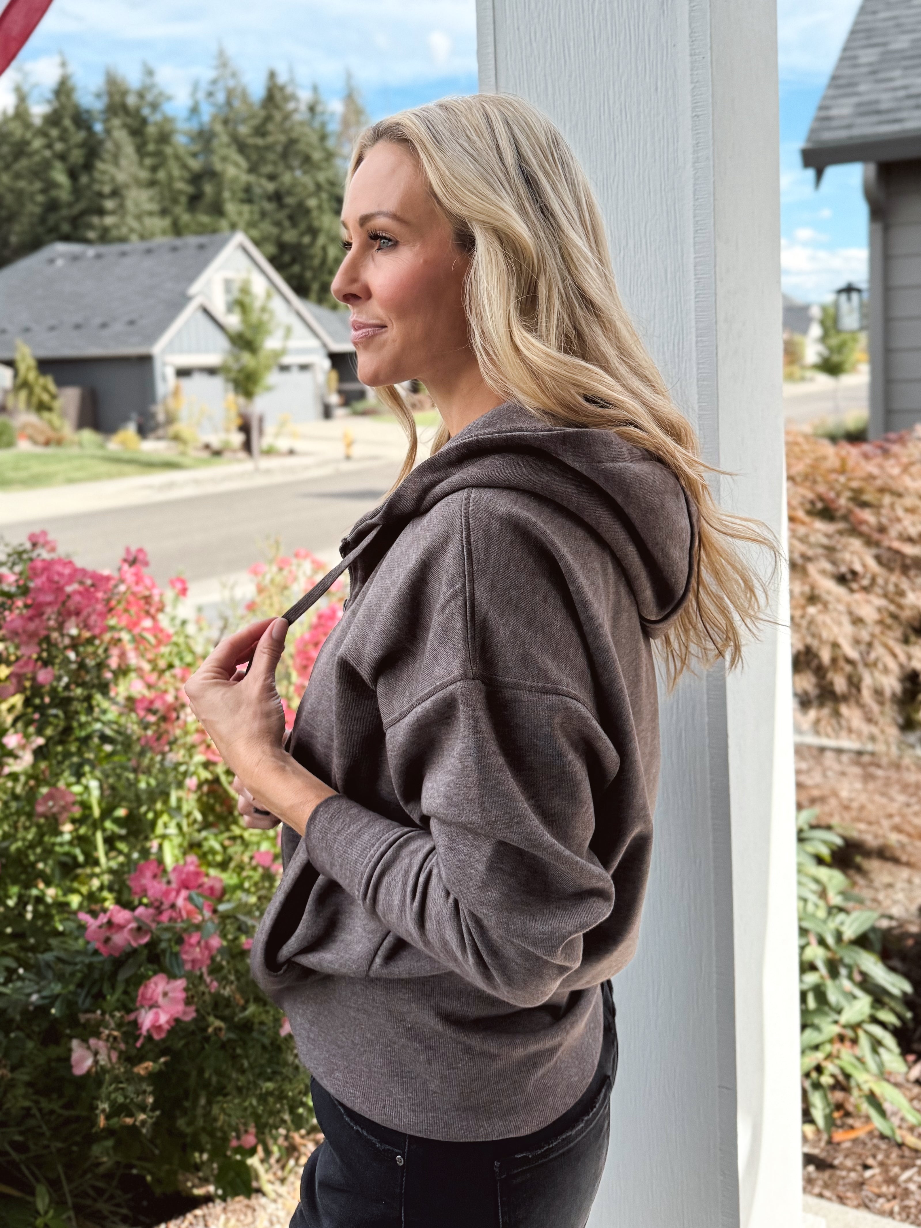 NorthWest Road Trip Zip Up - ESPRESSO - willows clothing SWEATSHIRT