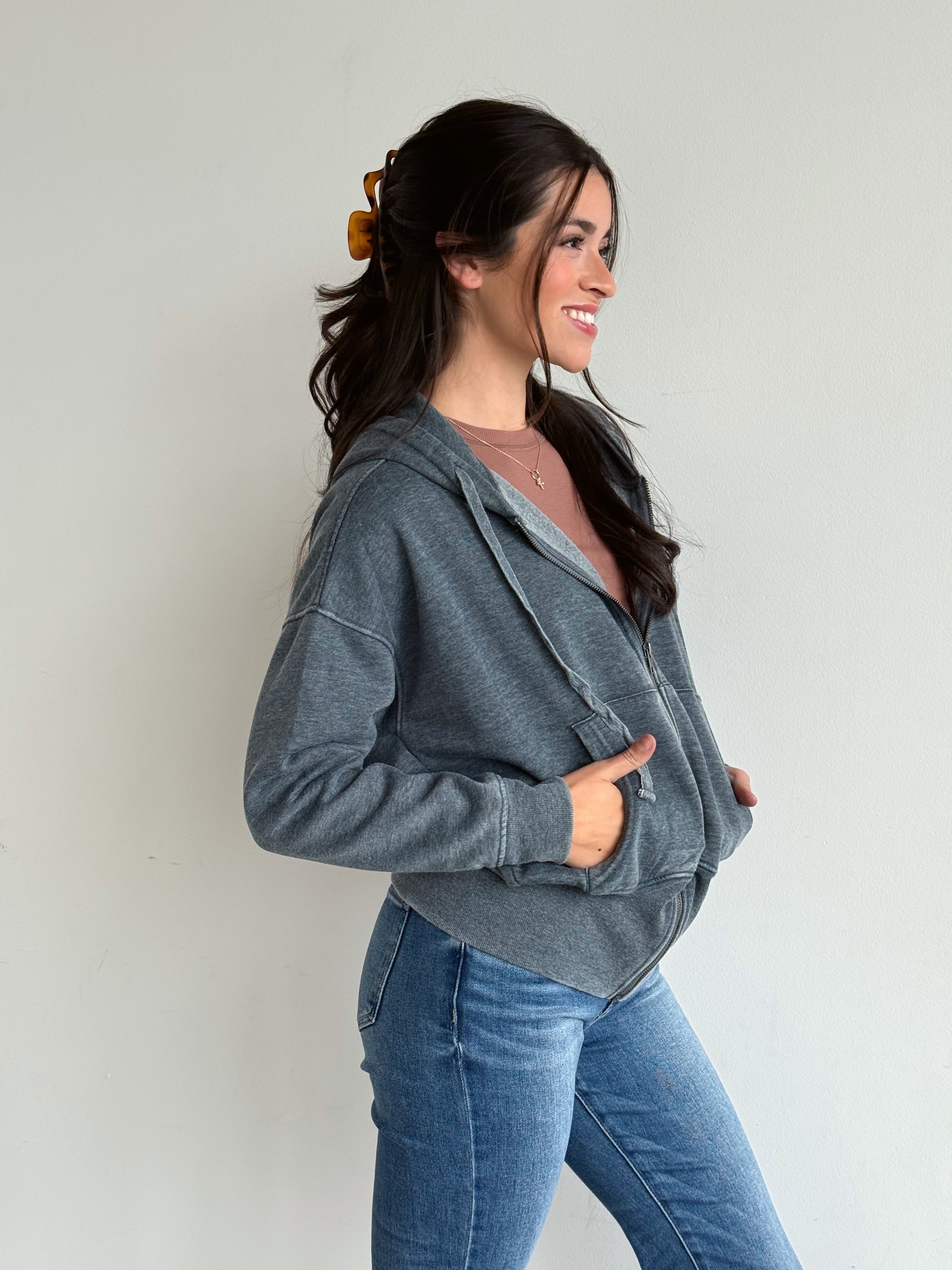 NorthWest Road Trip Zip Up - MIDNIGHT NAVY - willows clothing SWEATSHIRT