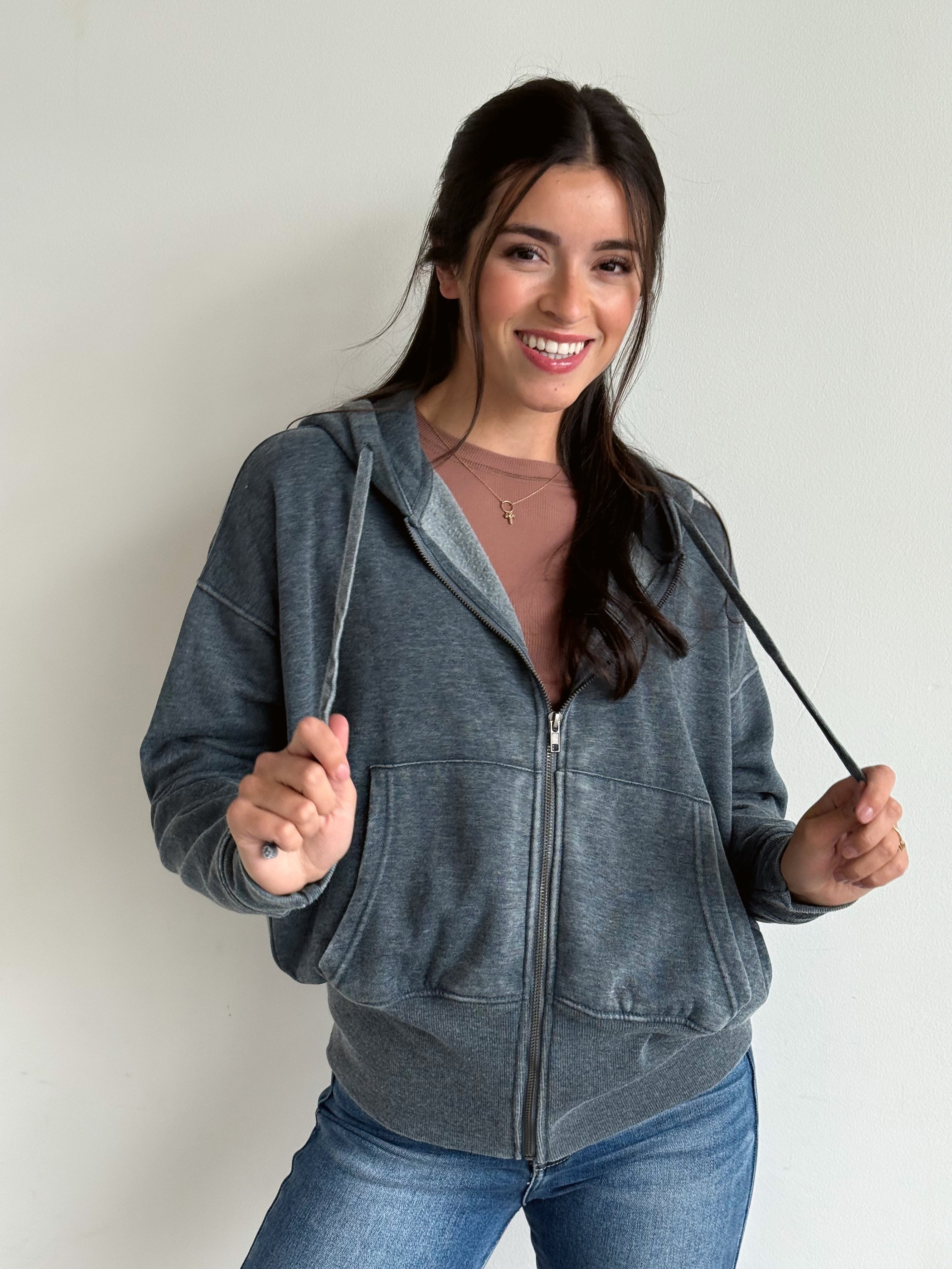 NorthWest Road Trip Zip Up - MIDNIGHT NAVY - willows clothing SWEATSHIRT