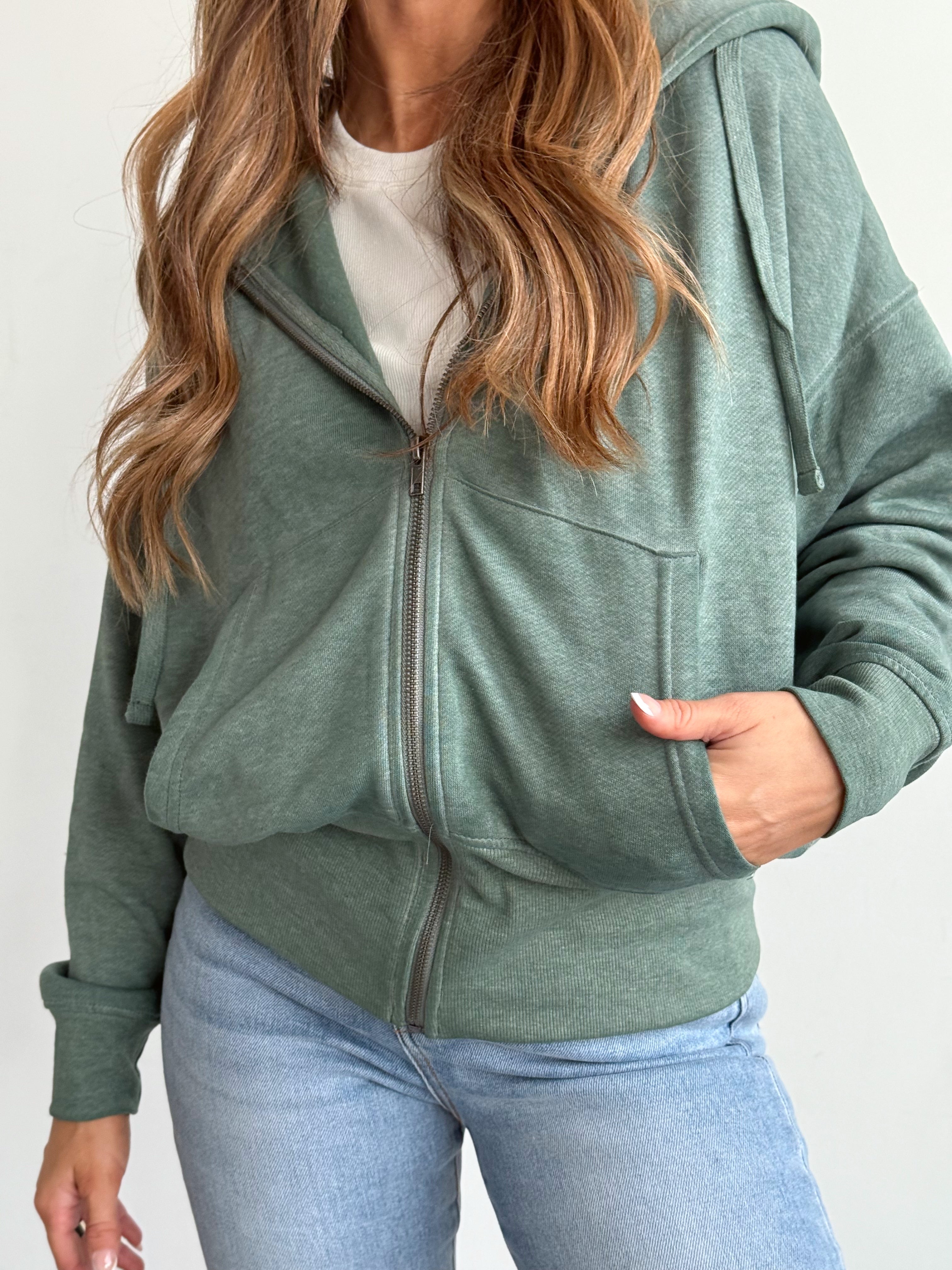 NorthWest Road Trip Zip Up - SILKY PINE - willows clothing SWEATSHIRT