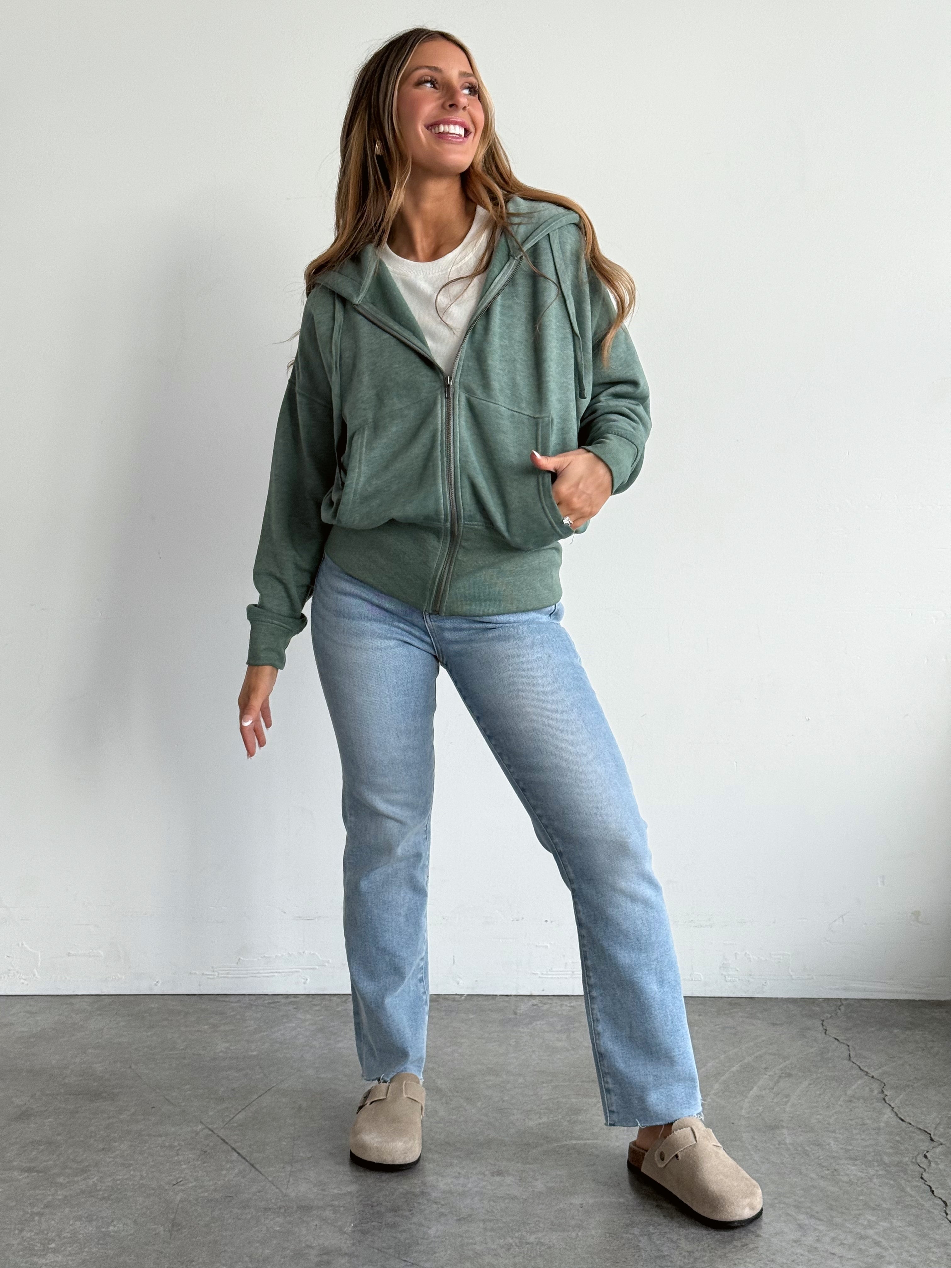 NorthWest Road Trip Zip Up - SILKY PINE - willows clothing SWEATSHIRT