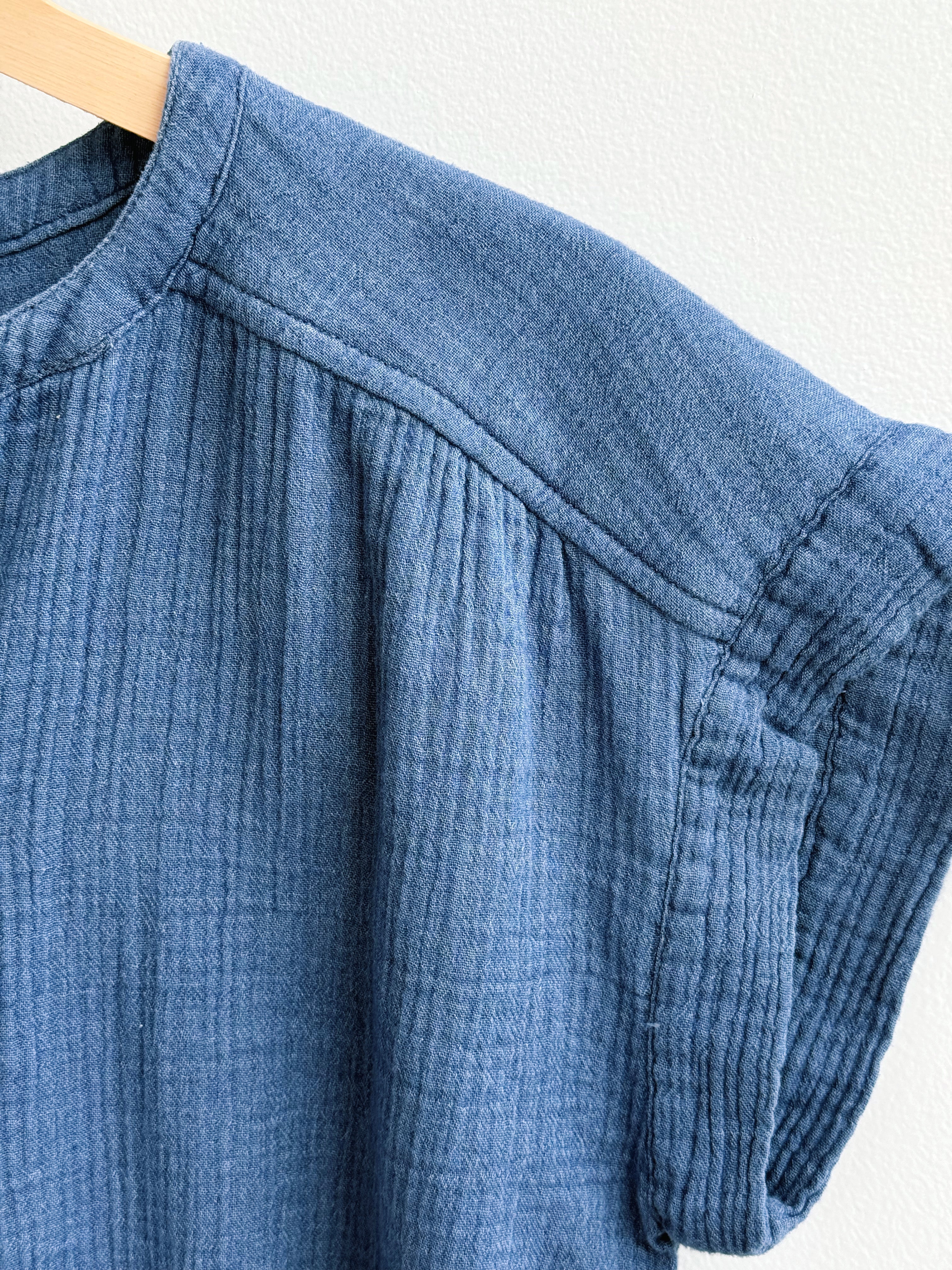 Novalie Blouse - WASHED DENIM BLUE - willows clothing BLOUSE