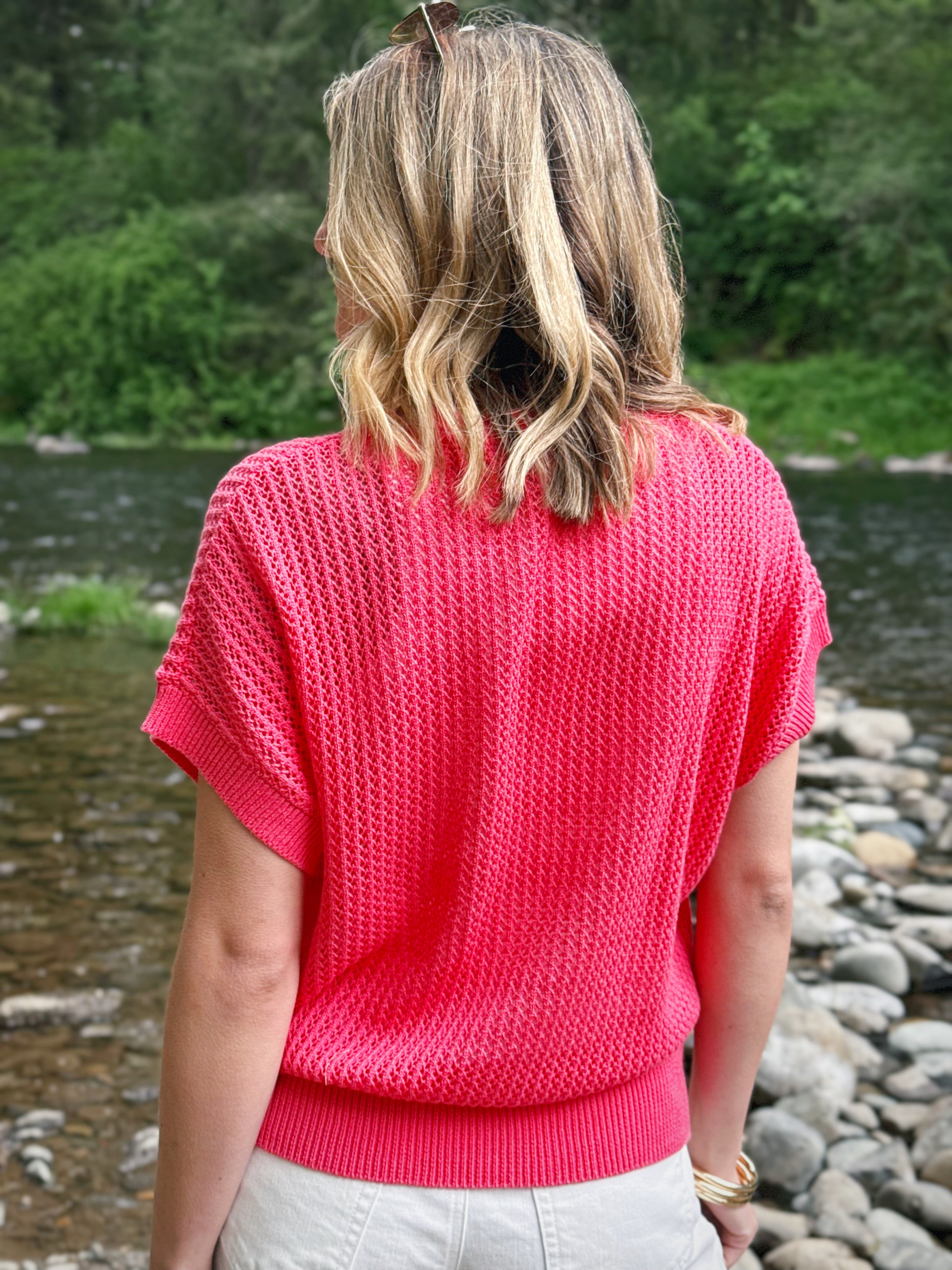 Oasis Sweater - TAFFY PINK - willows clothing SWEATER