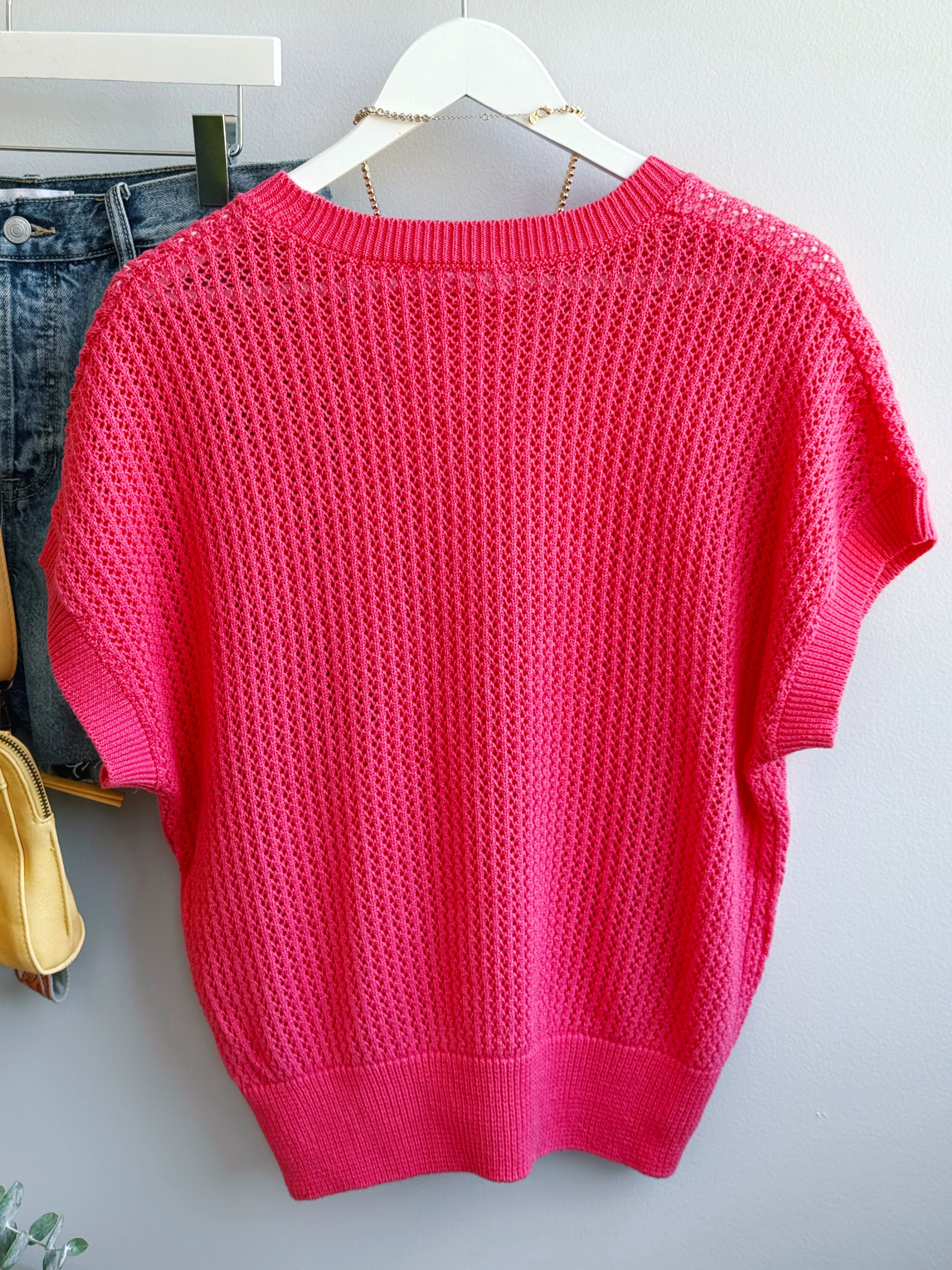 Oasis Sweater - TAFFY PINK - willows clothing SWEATER