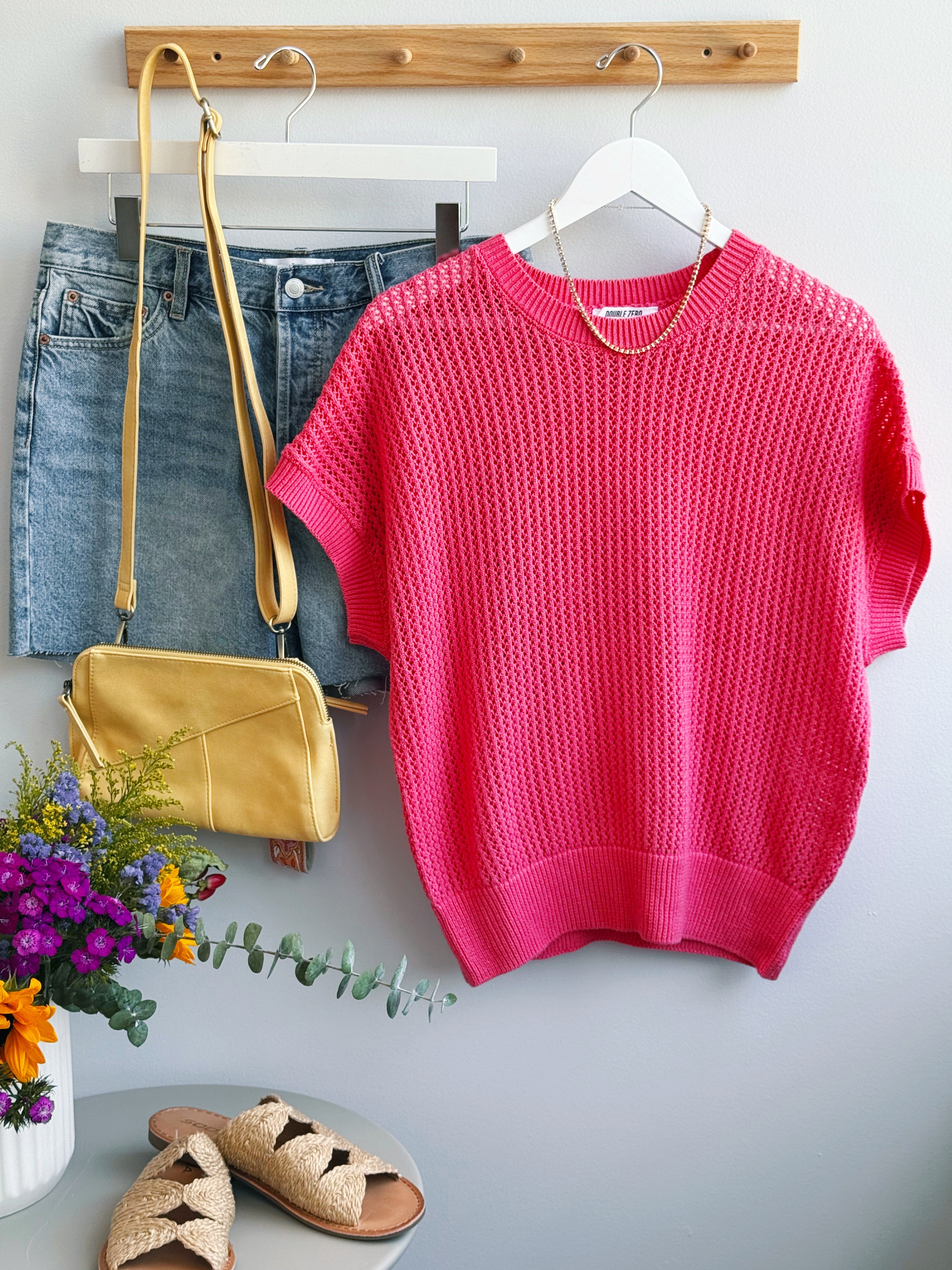 Oasis Sweater - TAFFY PINK - willows clothing SWEATER