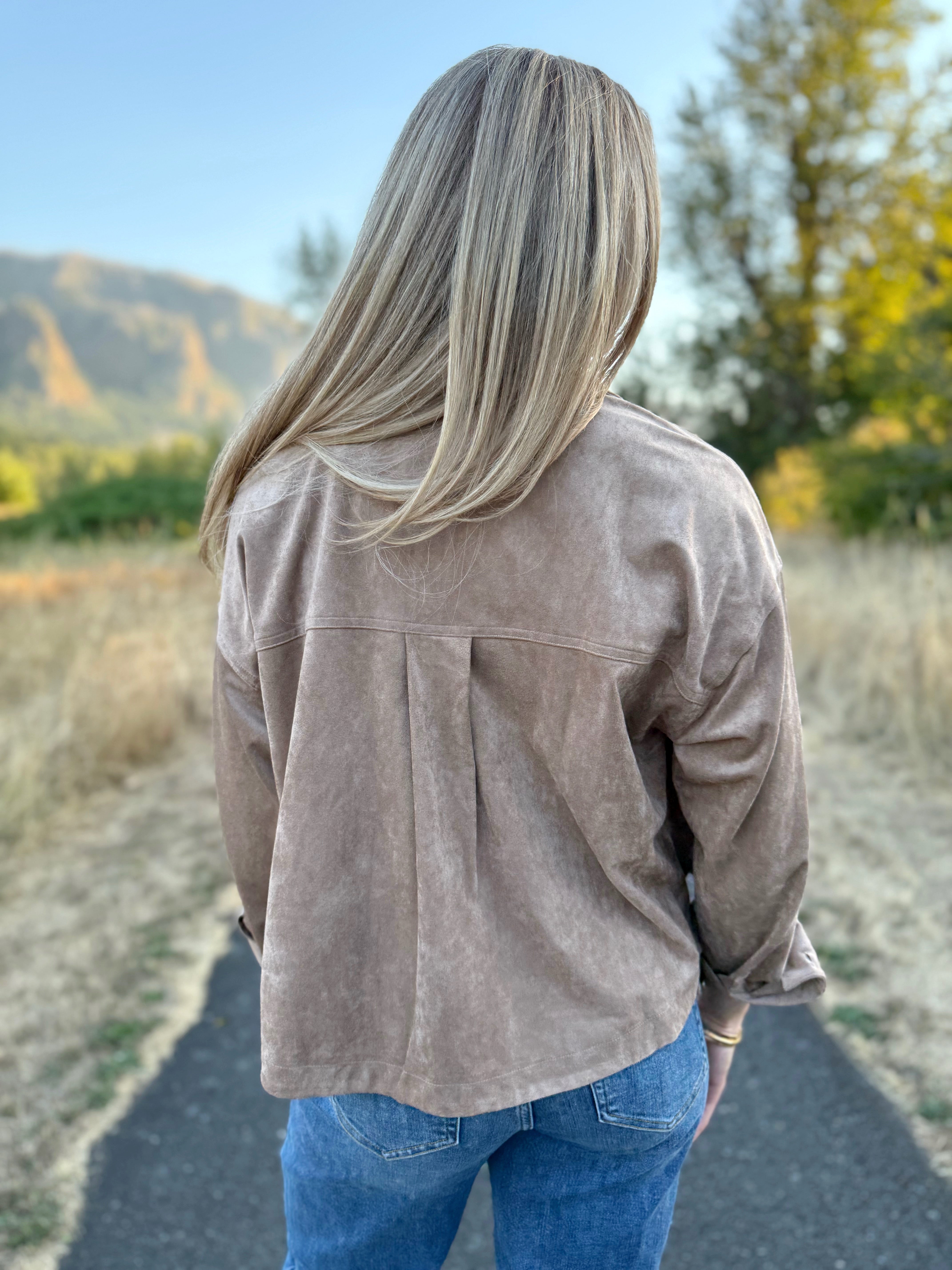 October Loves Shacket - TAUPE - willows clothing JACKET