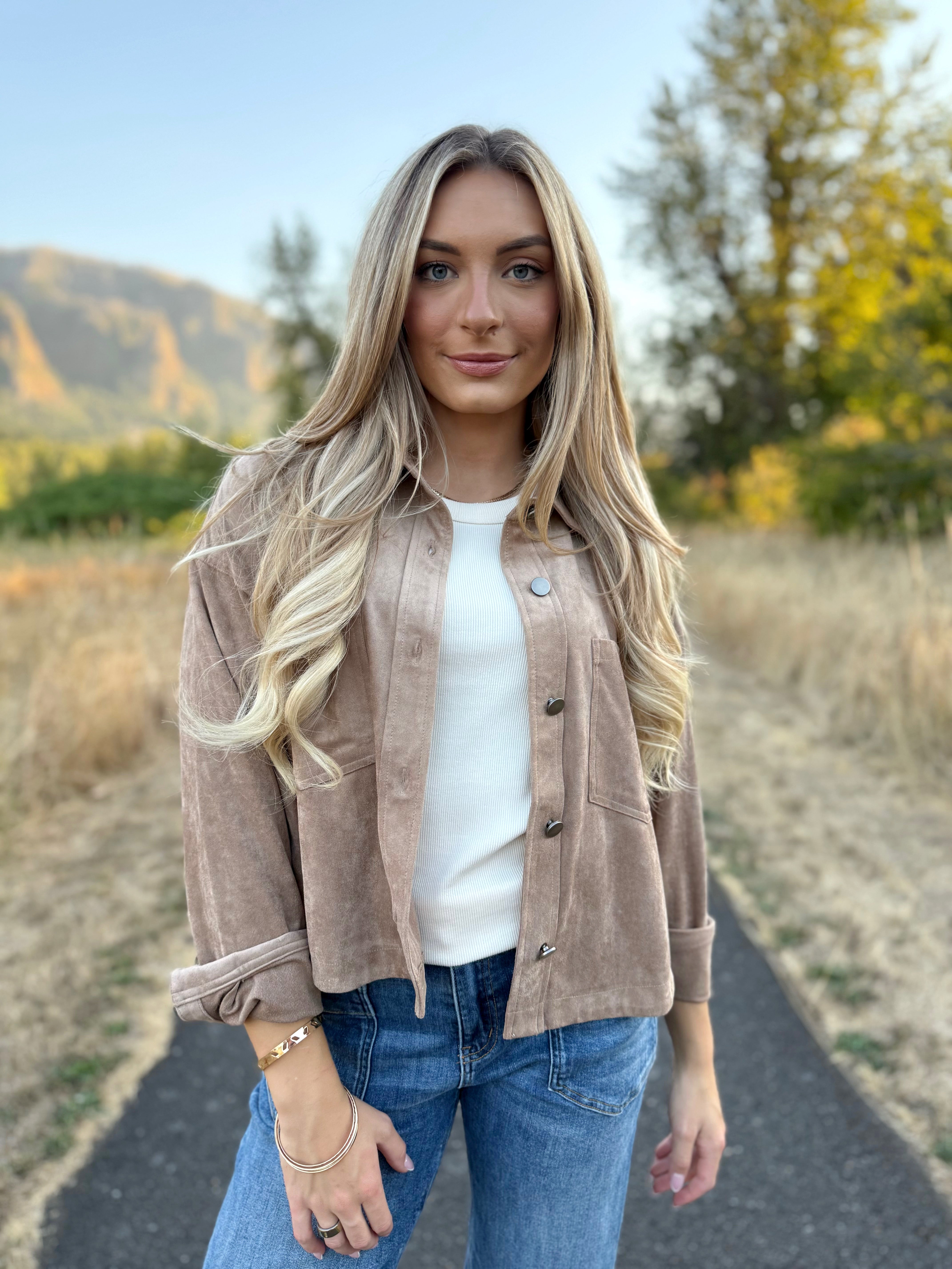 October Loves Shacket - TAUPE - willows clothing JACKET