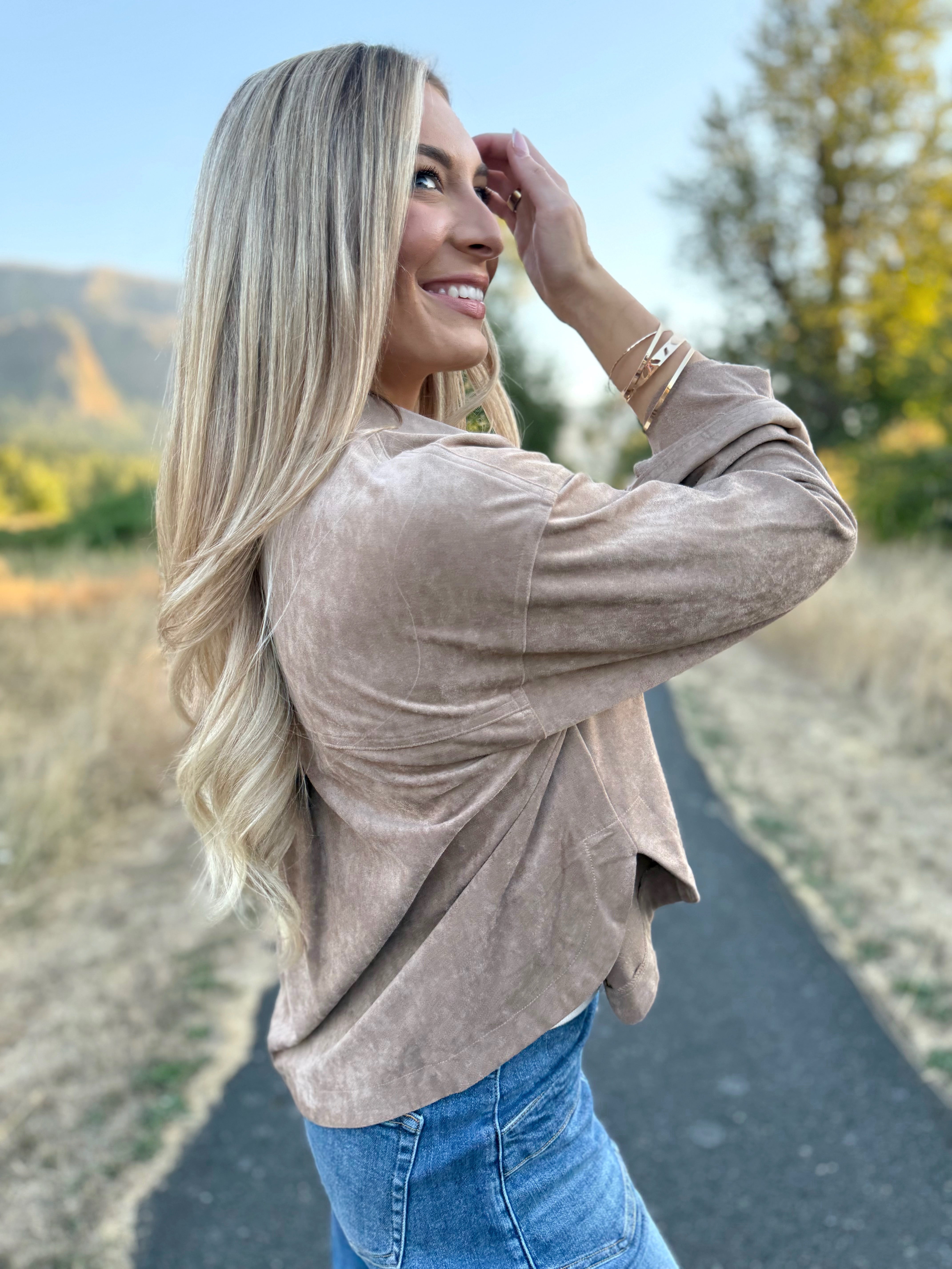 October Loves Shacket - TAUPE - willows clothing JACKET