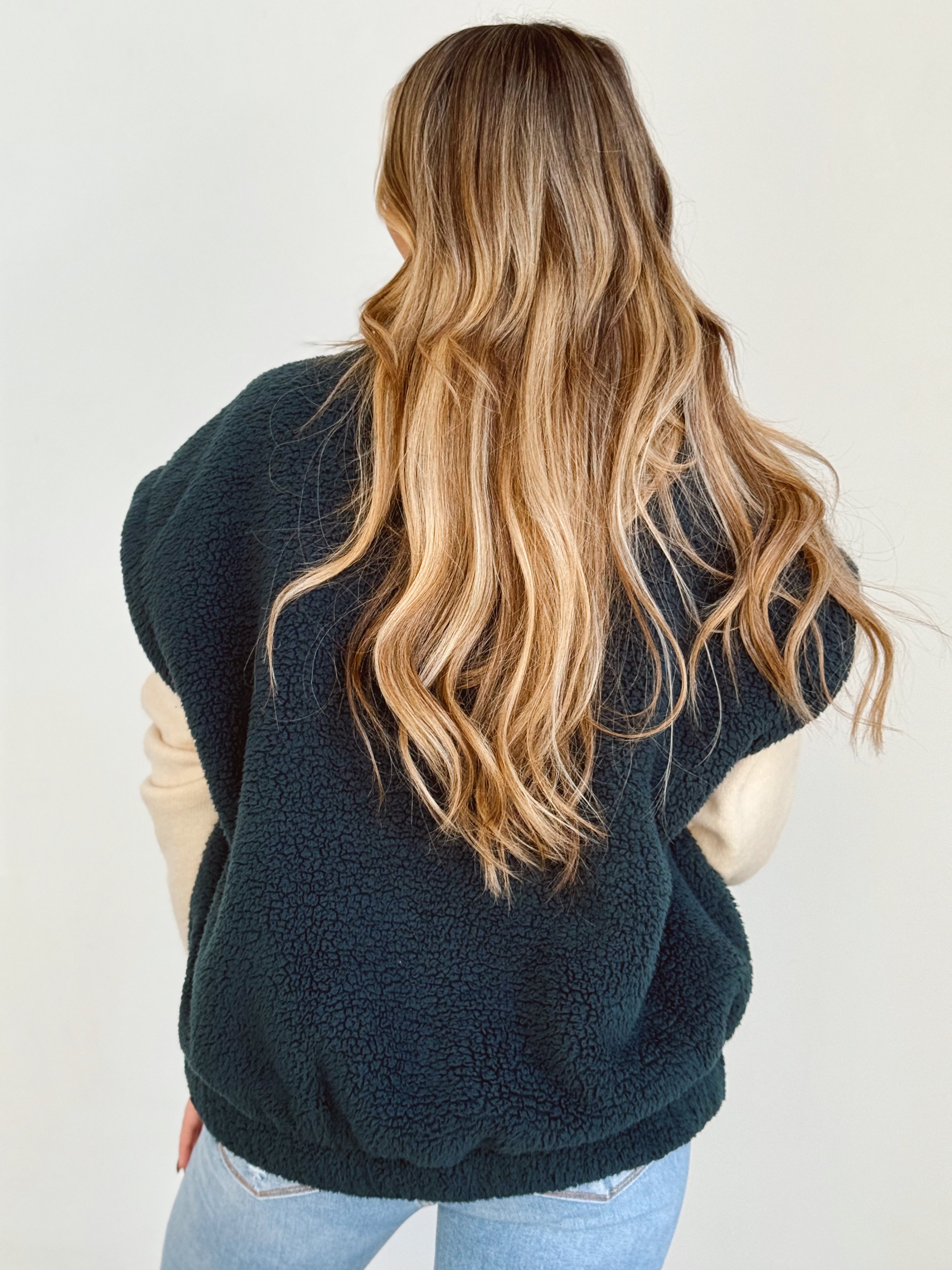 October Mornings Vest - DARK SEA GREEN - willows clothing VEST