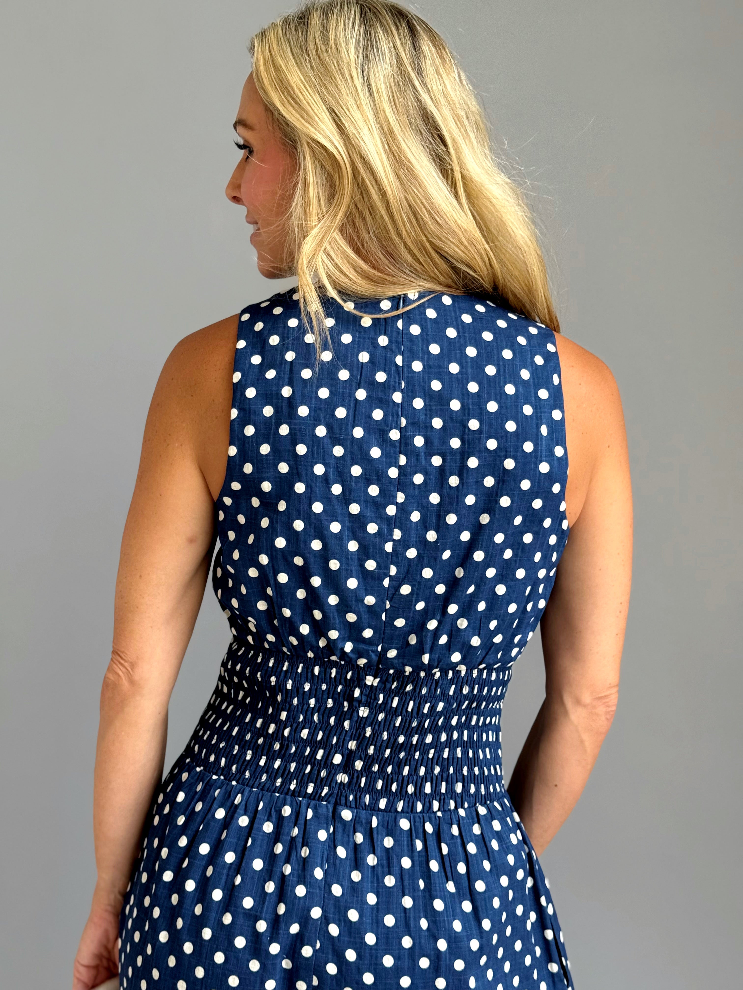 Odette Dress - BLUE/WHITE - willows clothing long dress