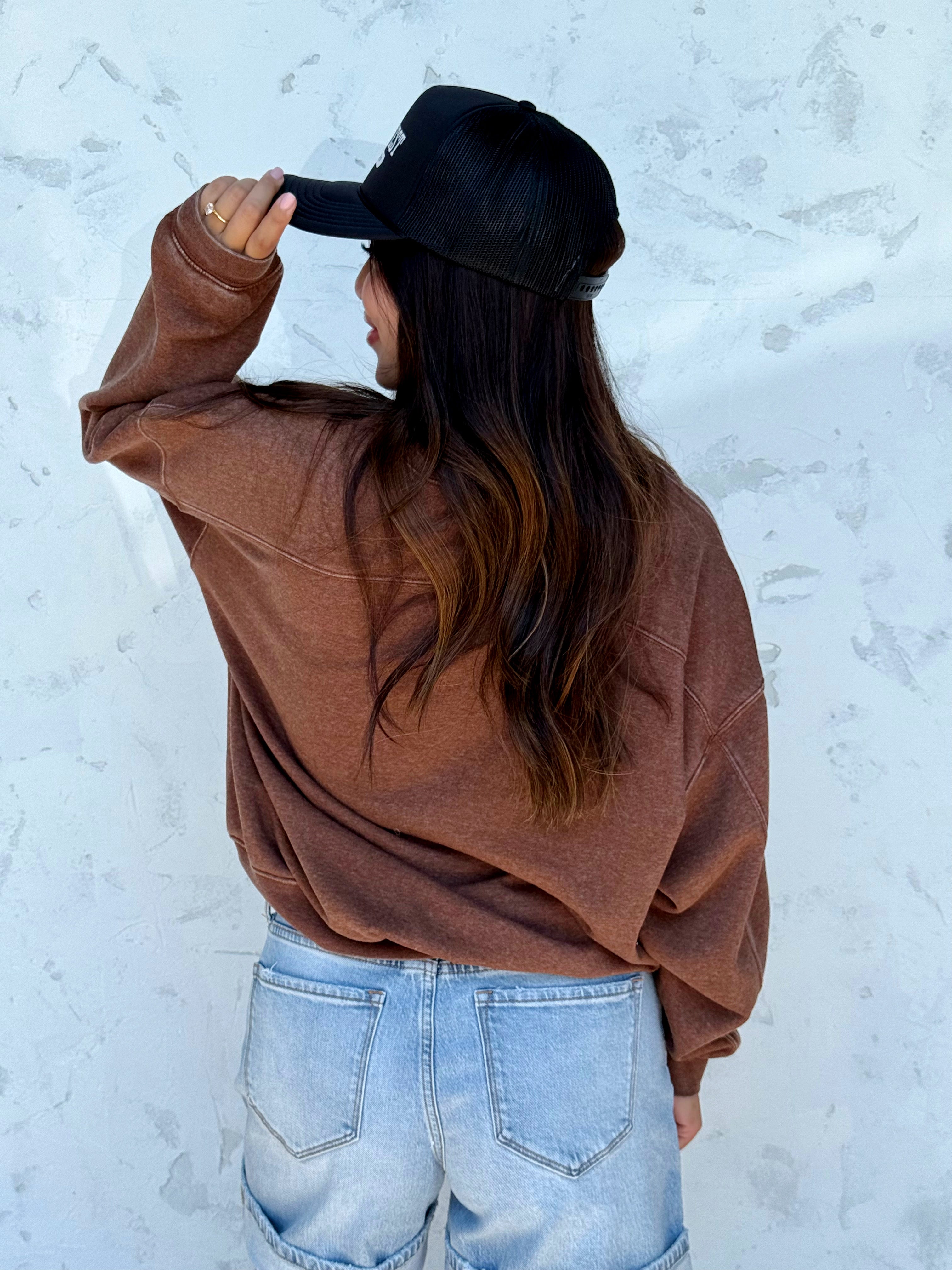 Off Duty Sweatshirt - CHESTNUT - willows clothing SWEATSHIRT