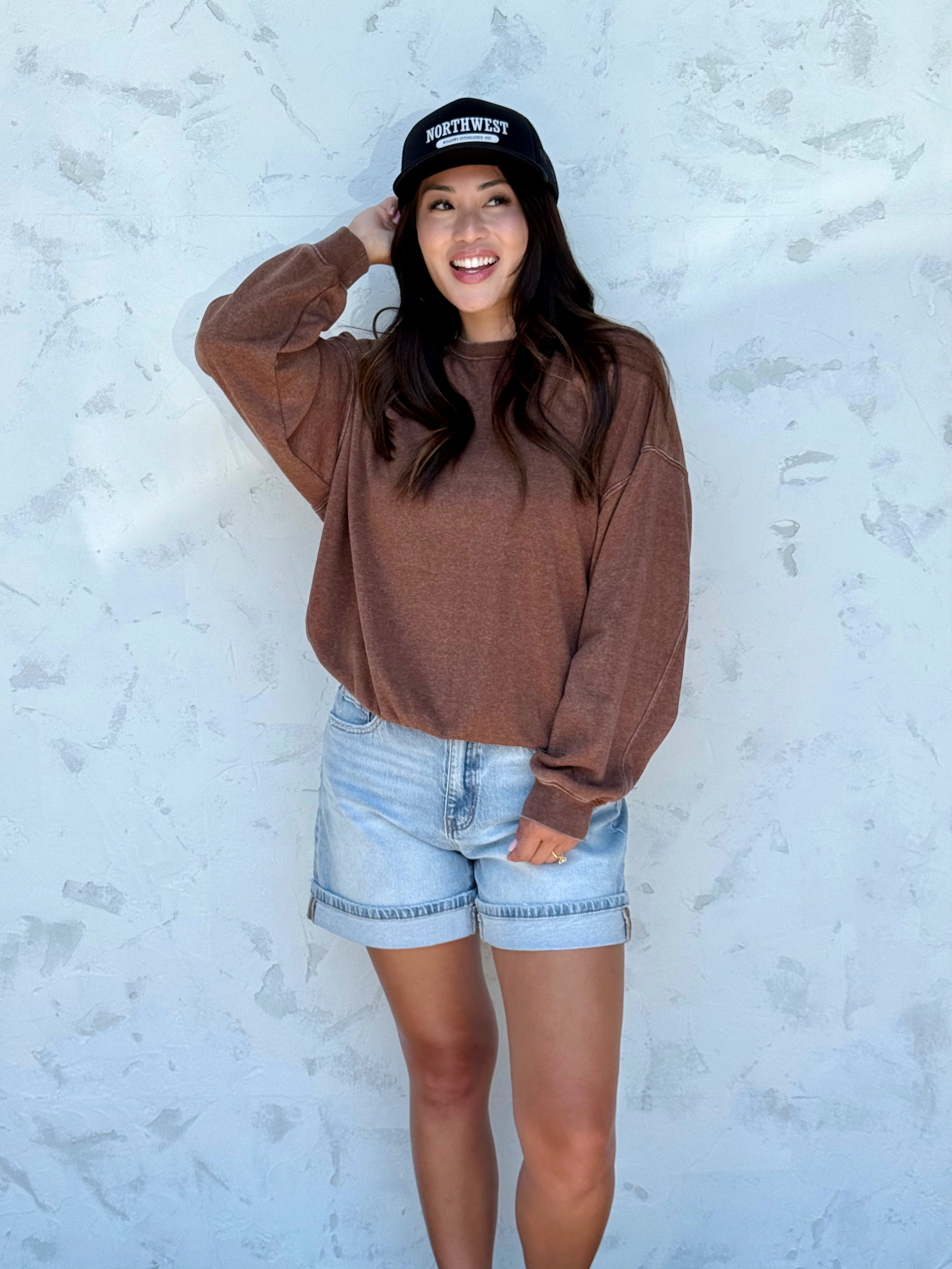 Off Duty Sweatshirt - CHESTNUT - willows clothing SWEATSHIRT