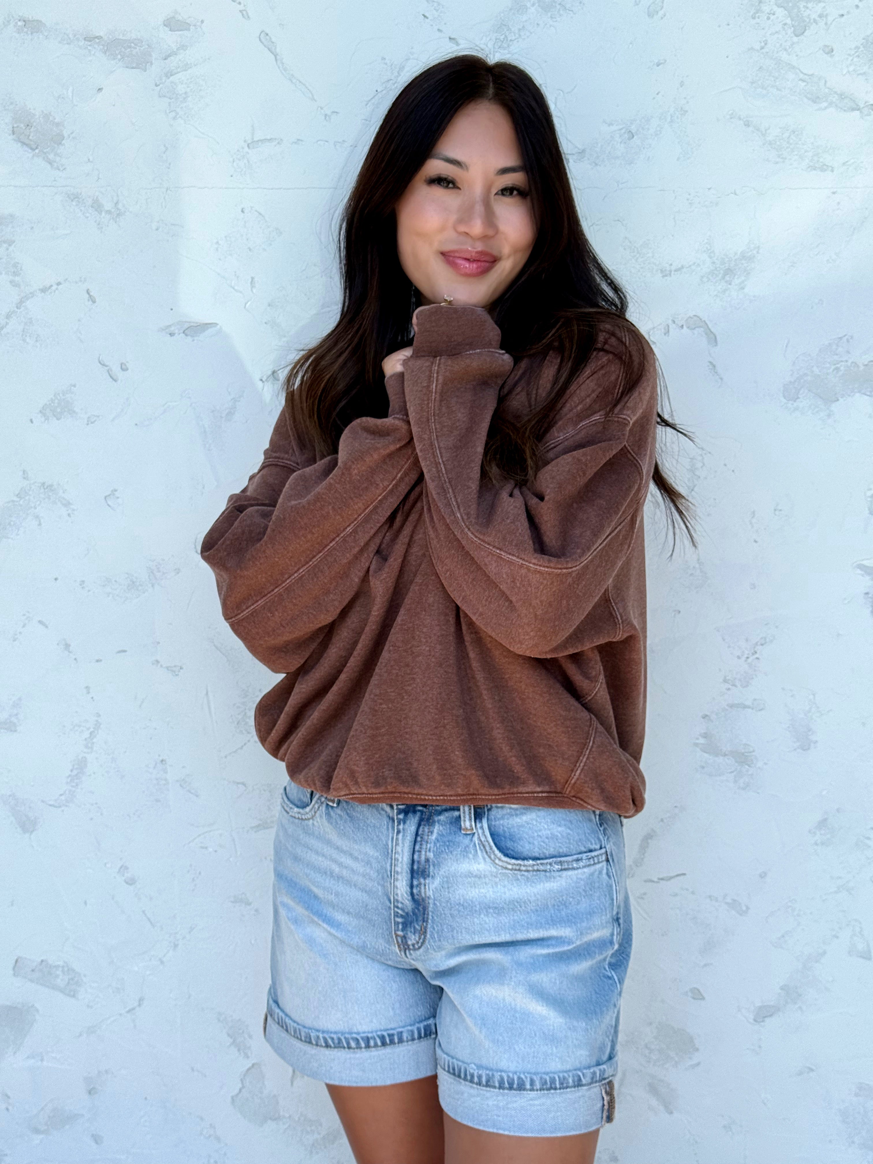 Off Duty Sweatshirt - CHESTNUT - willows clothing SWEATSHIRT