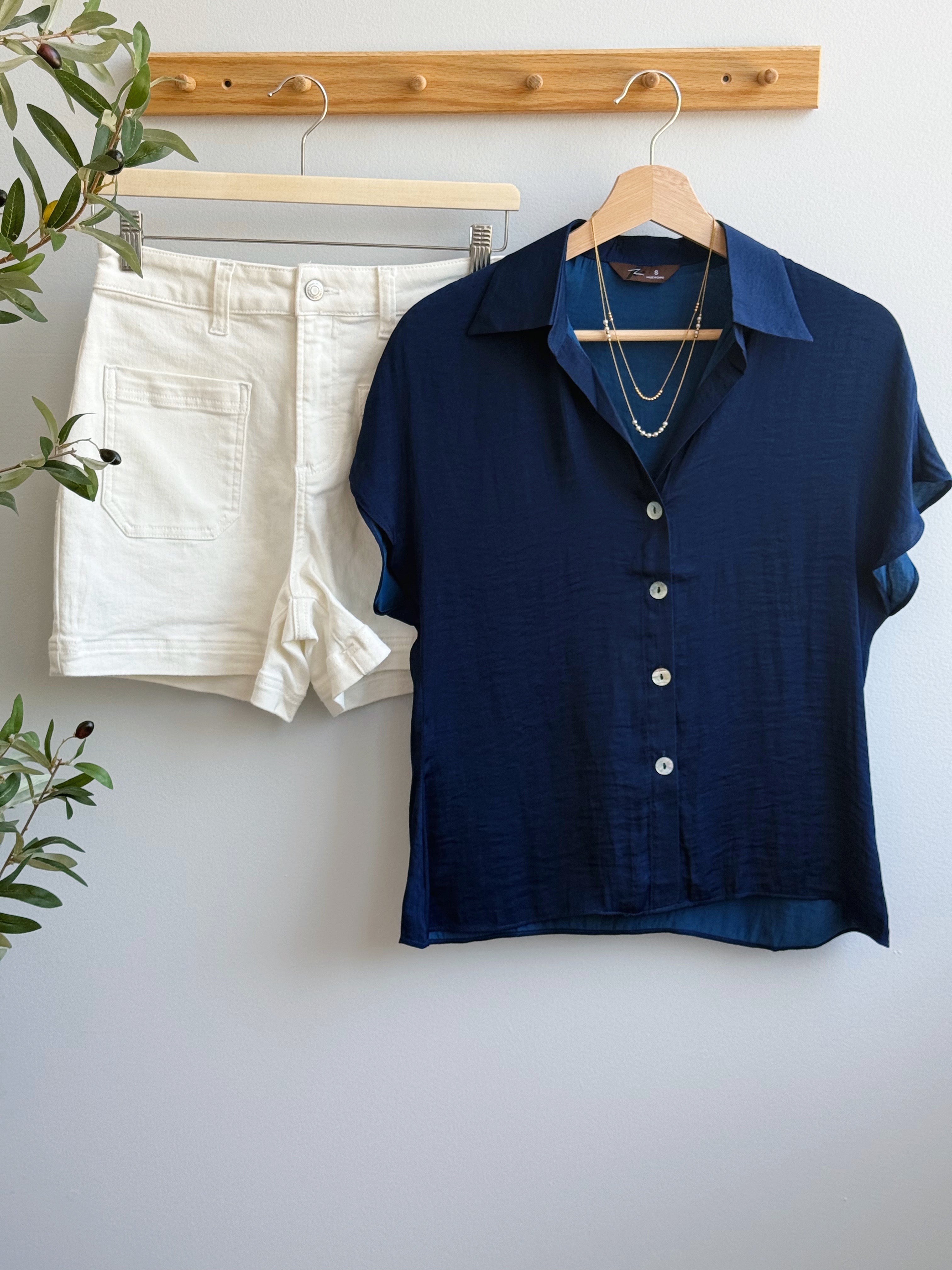Oliver Blouse - NAVY - willows clothing BLOUSE