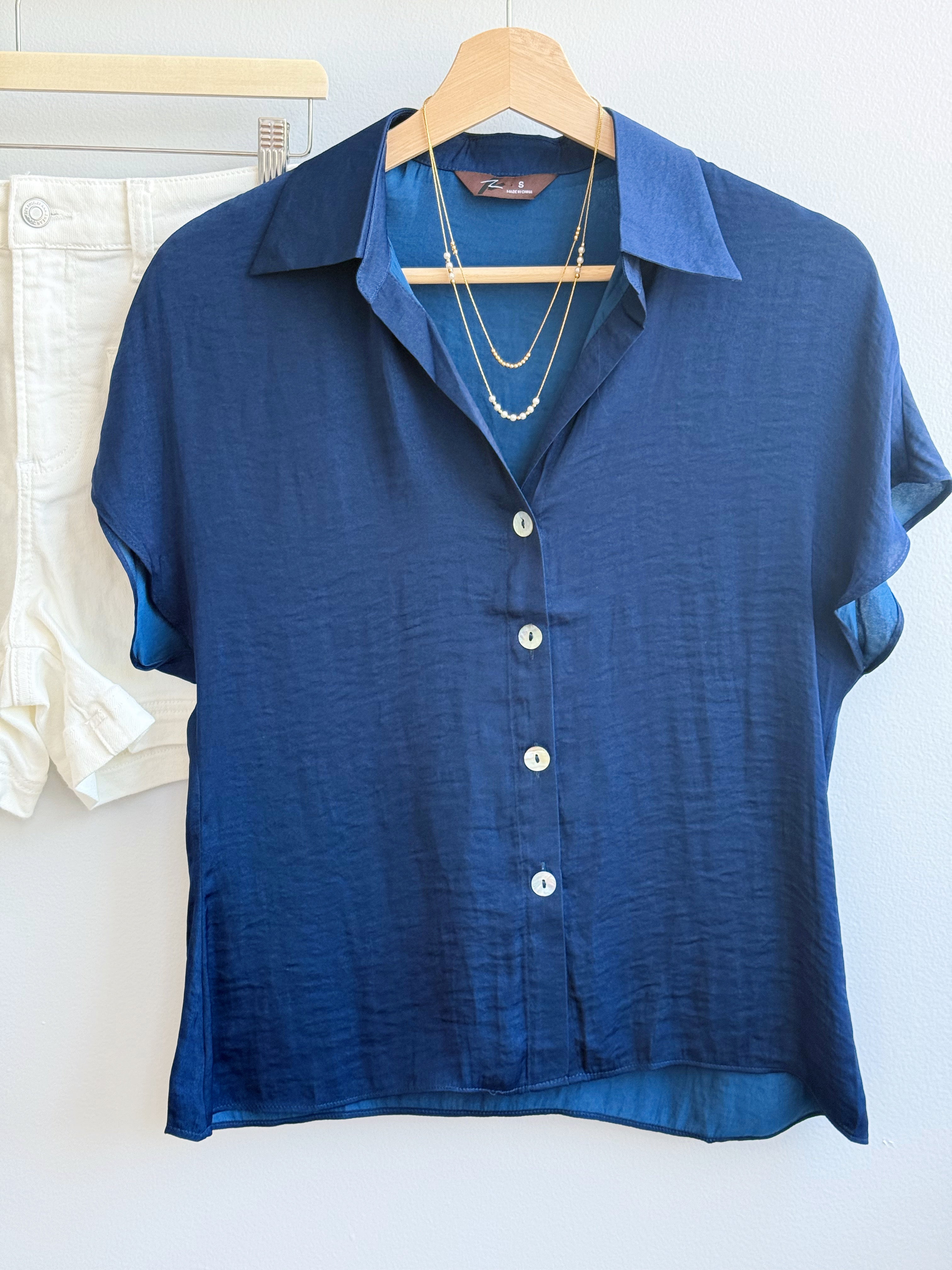 Oliver Blouse - NAVY - willows clothing BLOUSE