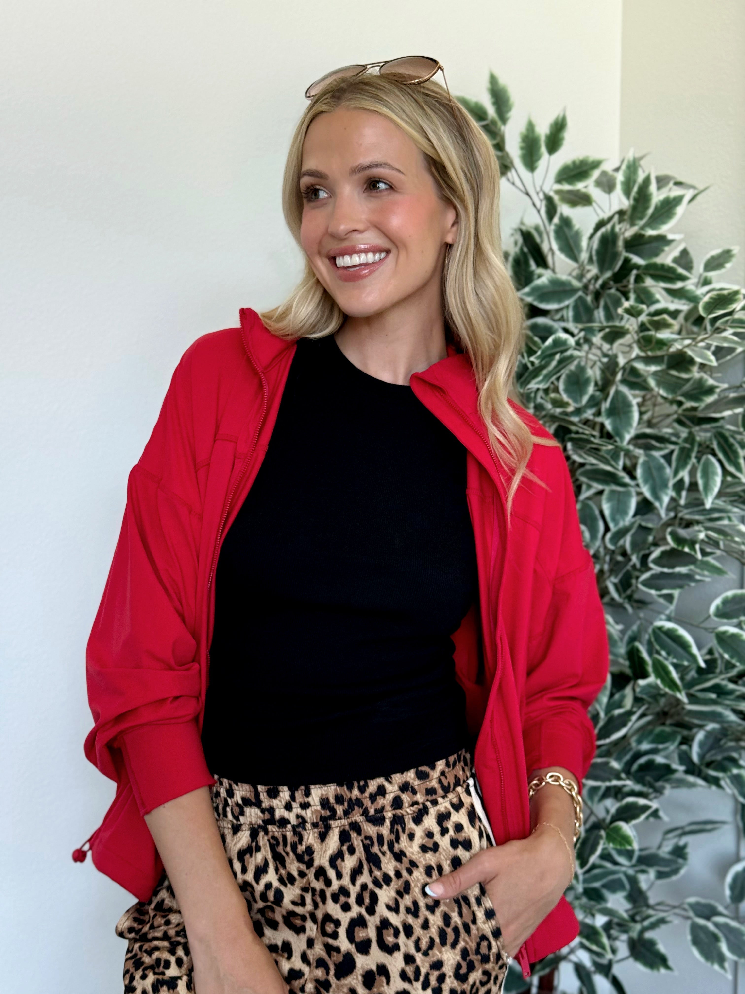On My Way Jacket - TRUE RED - willows clothing JACKET
