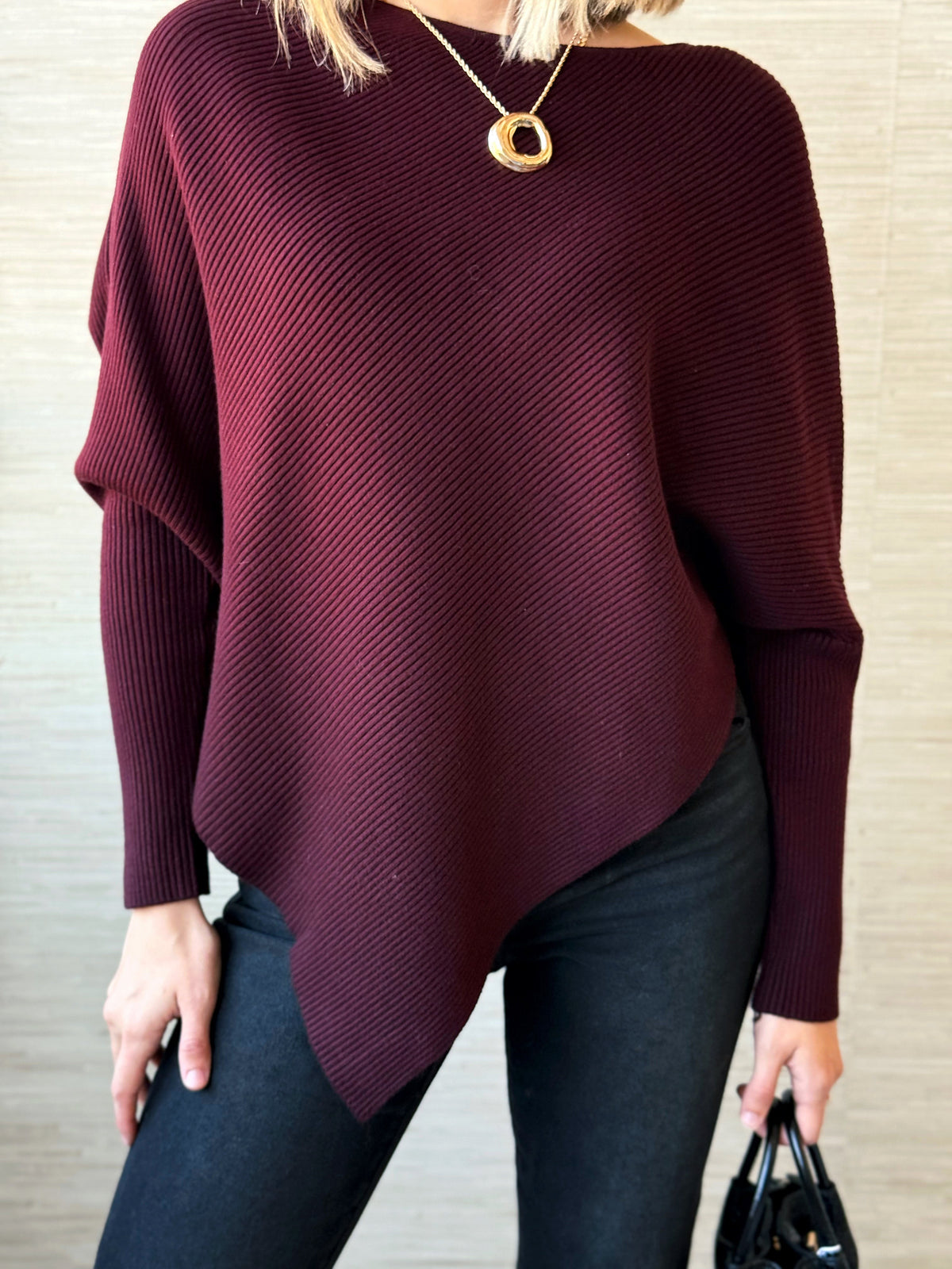 Palmilla Sweater - WINE - willows clothing SWEATER